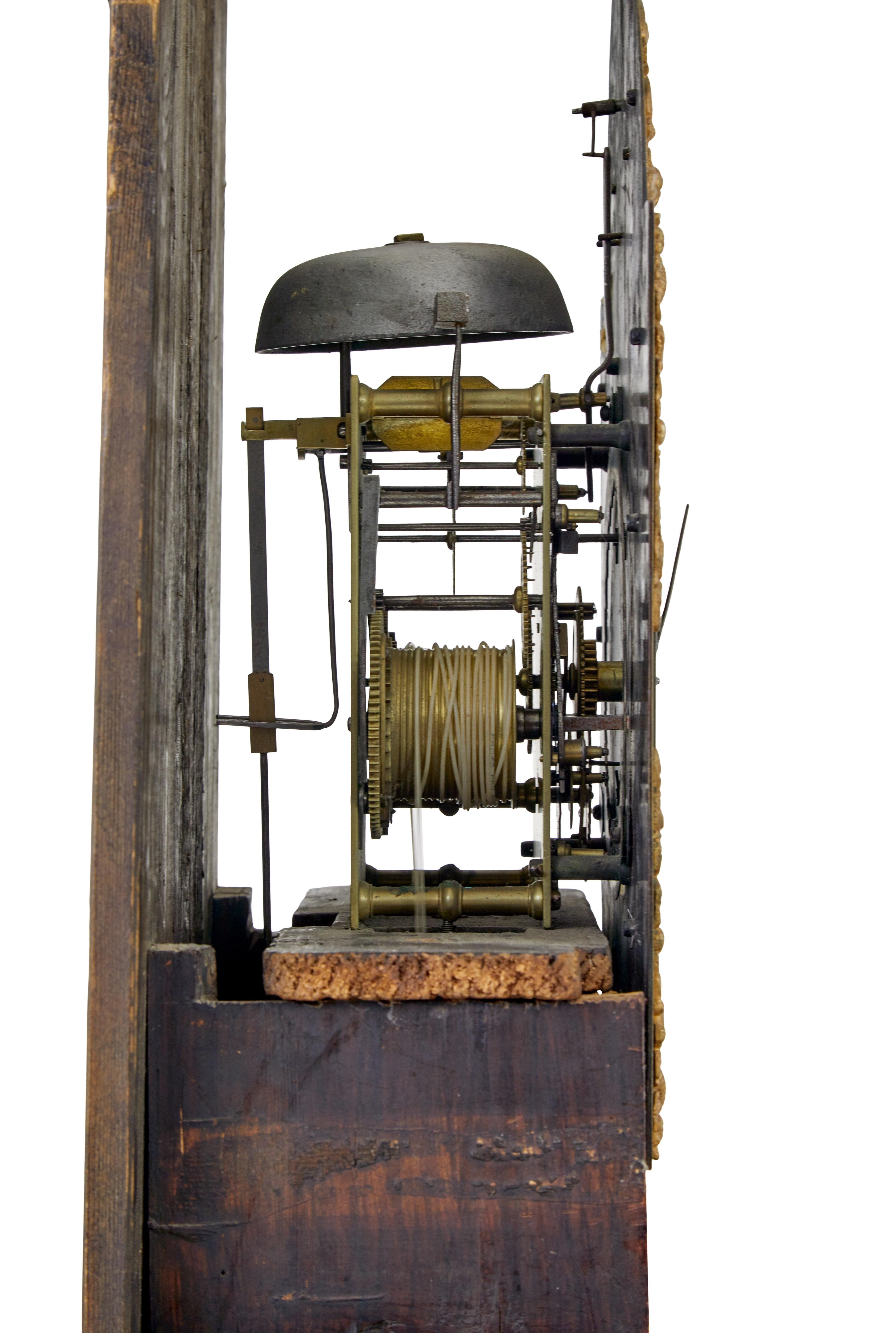18th century mahogany longcase clock John Purden of London For Sale 3