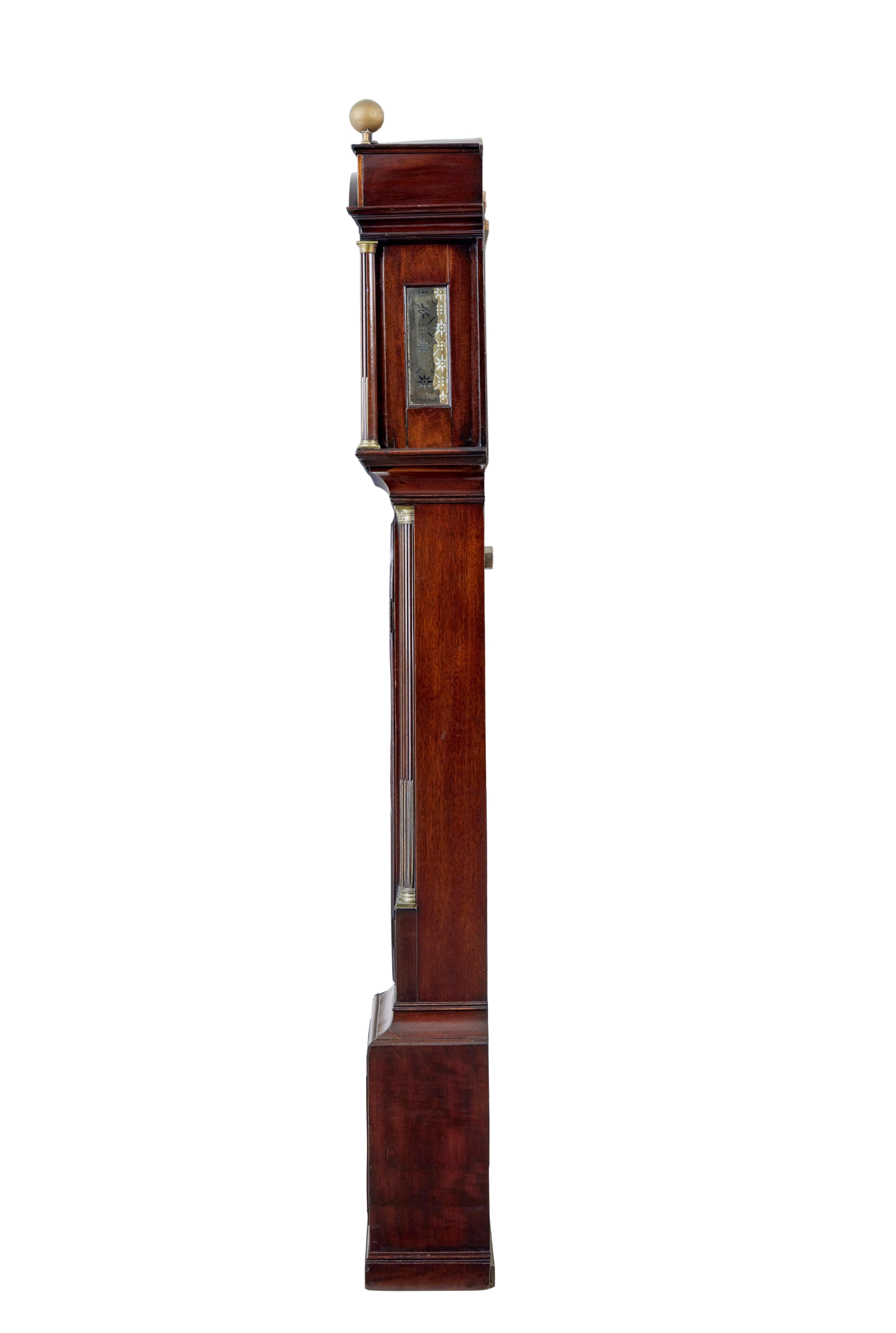 Georgian 18th century mahogany longcase clock John Purden of London For Sale