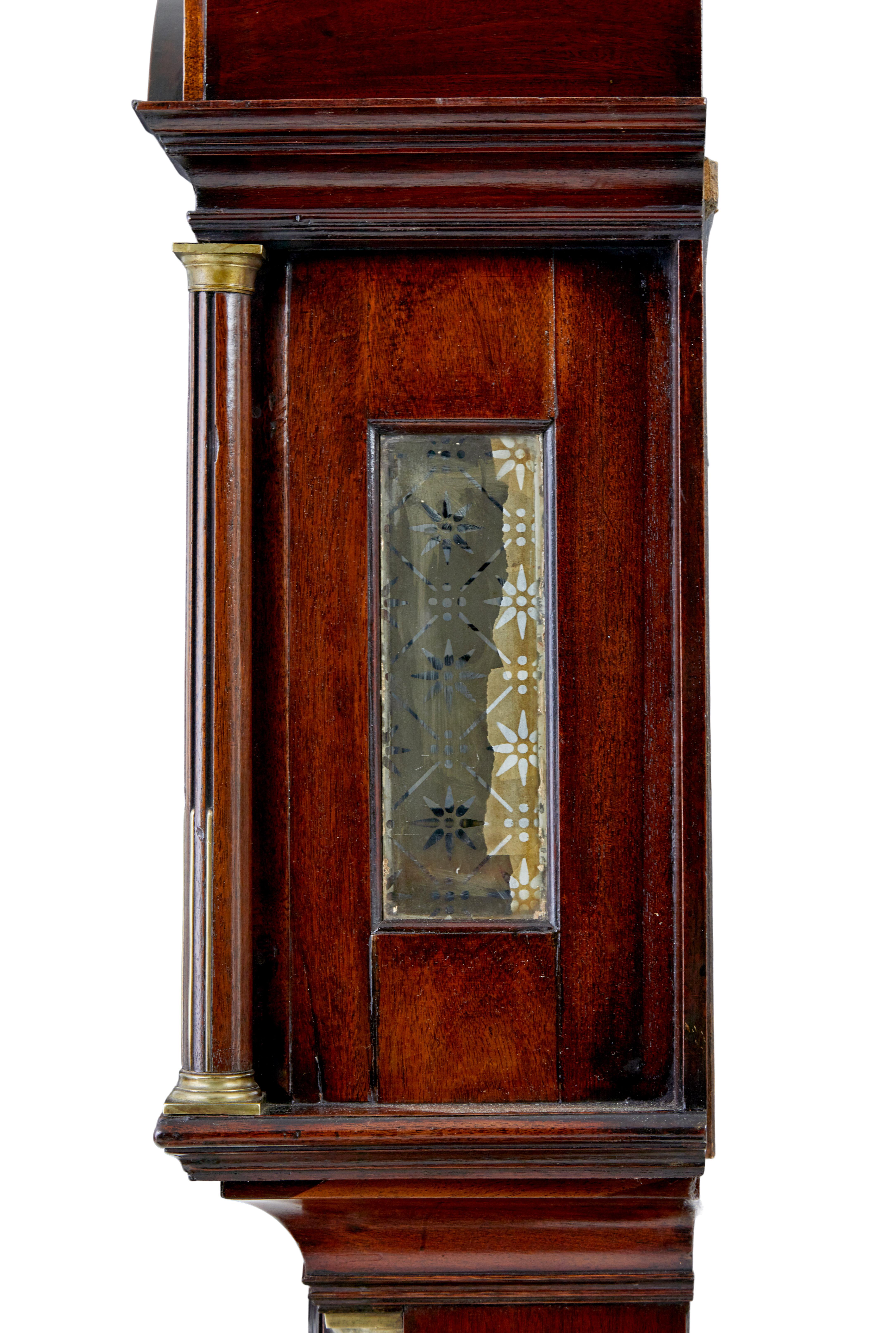 Pendule à long plateau en acajou du XVIIIe siècle John Purden of London en vente 1