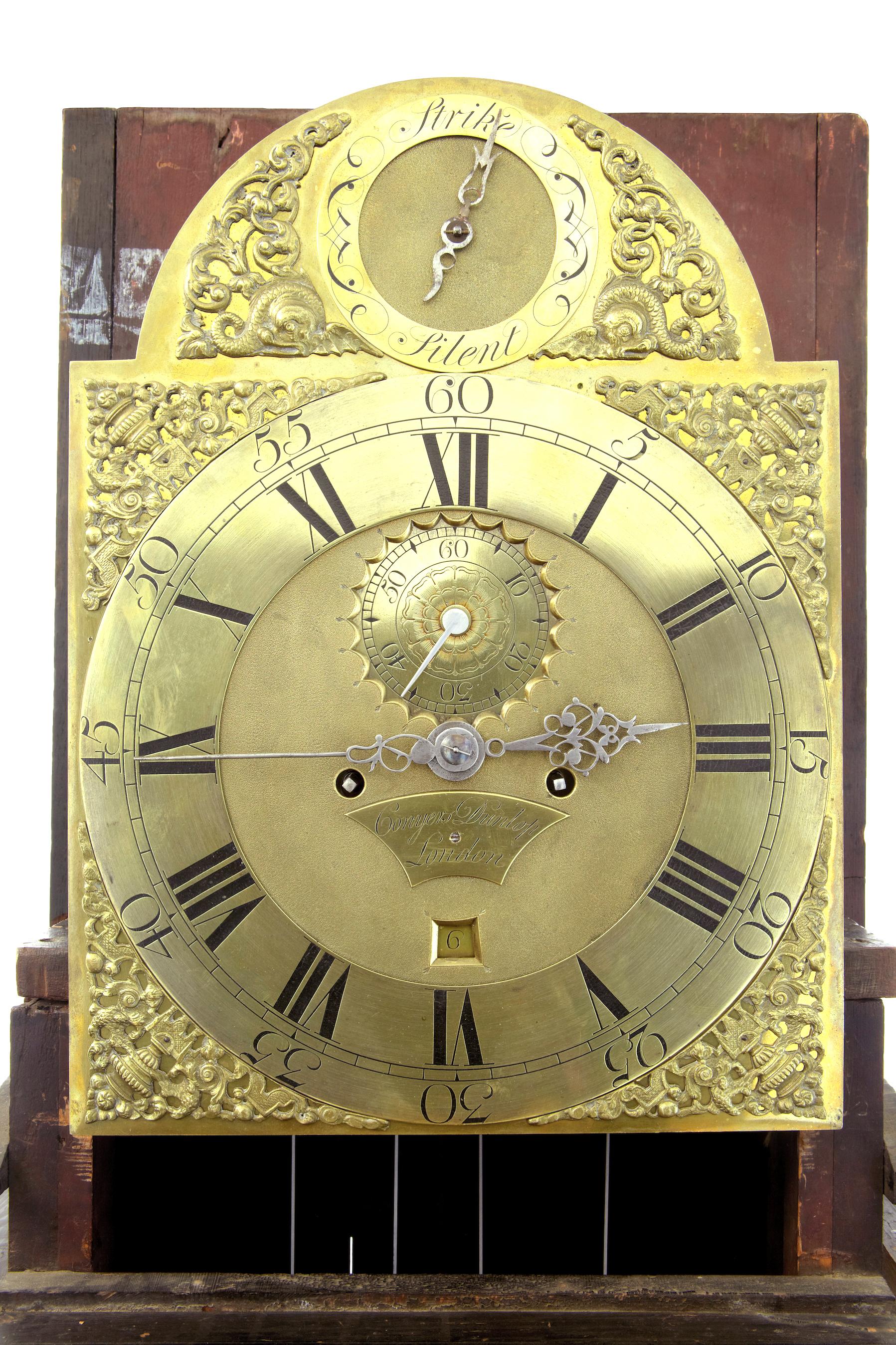 Georgian 18th Century Mahogany Long Case Grandfather Clock by Conyers Dunlop of London