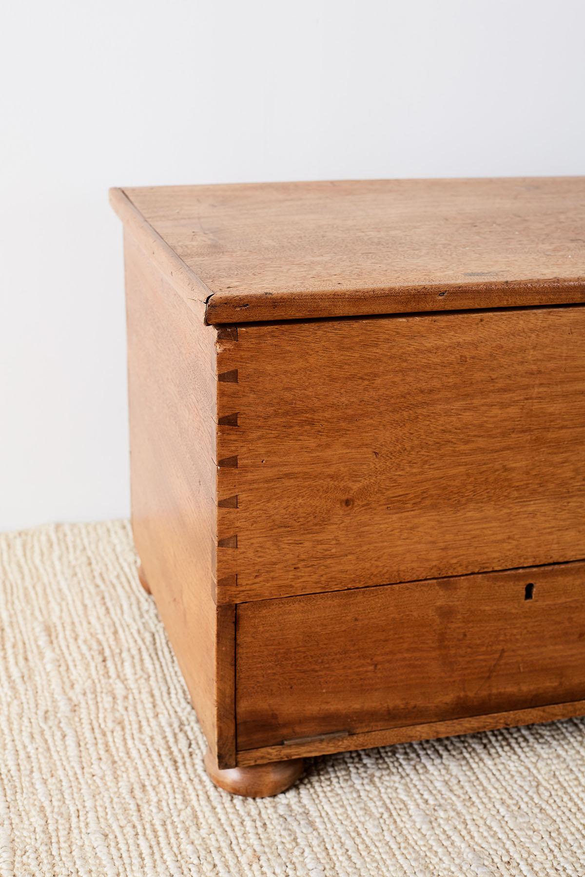 English 18th Century Mahogany Mule Chest or Blanket Chest