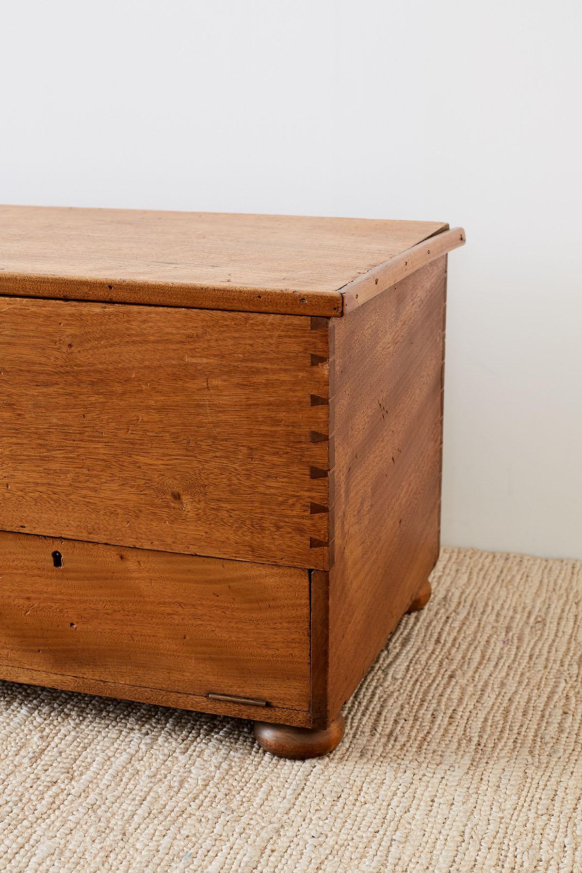 18th Century Mahogany Mule Chest or Blanket Chest 1