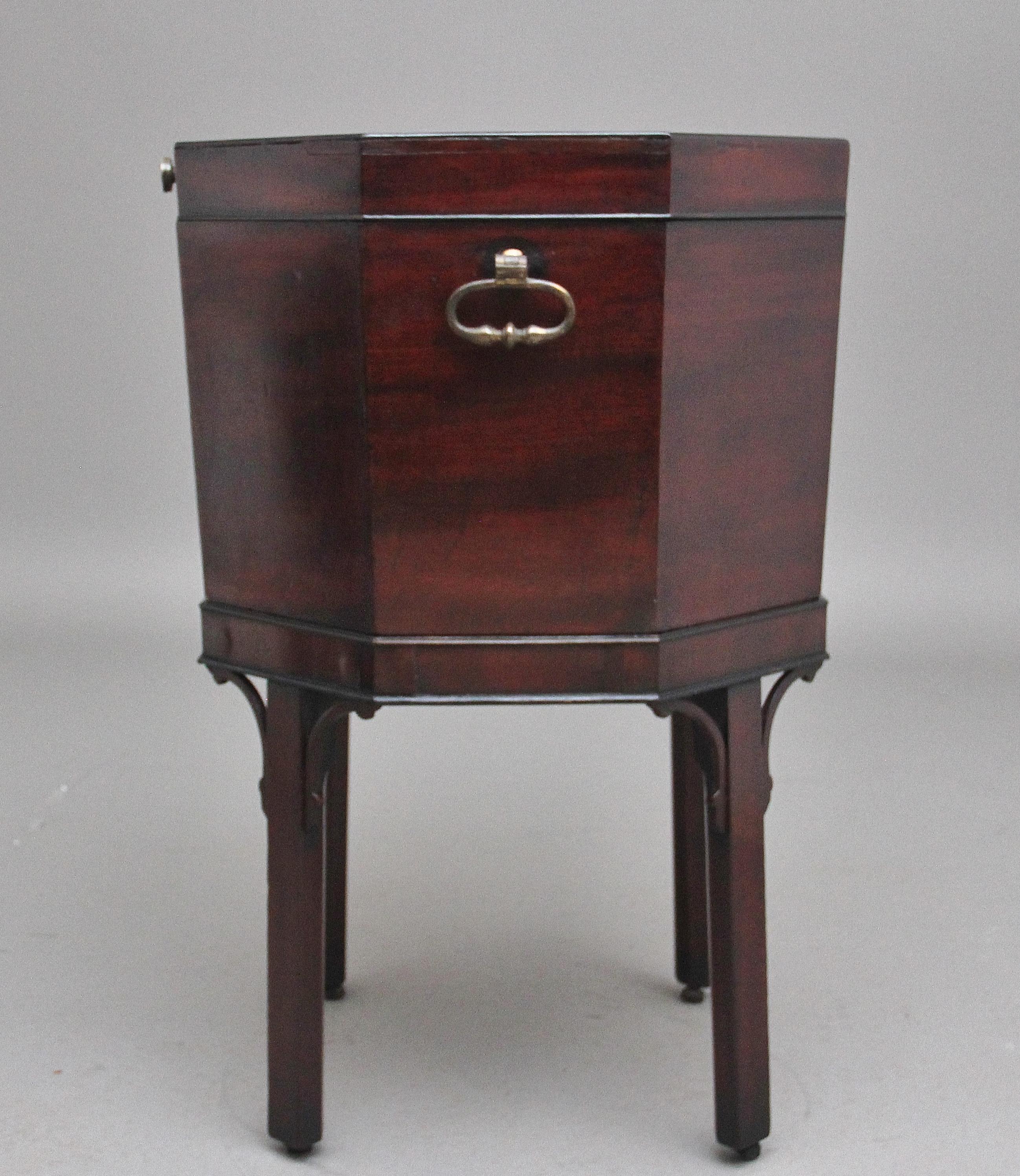 Late 18th Century 18th Century Mahogany Octagon Shaped Wine Cooler