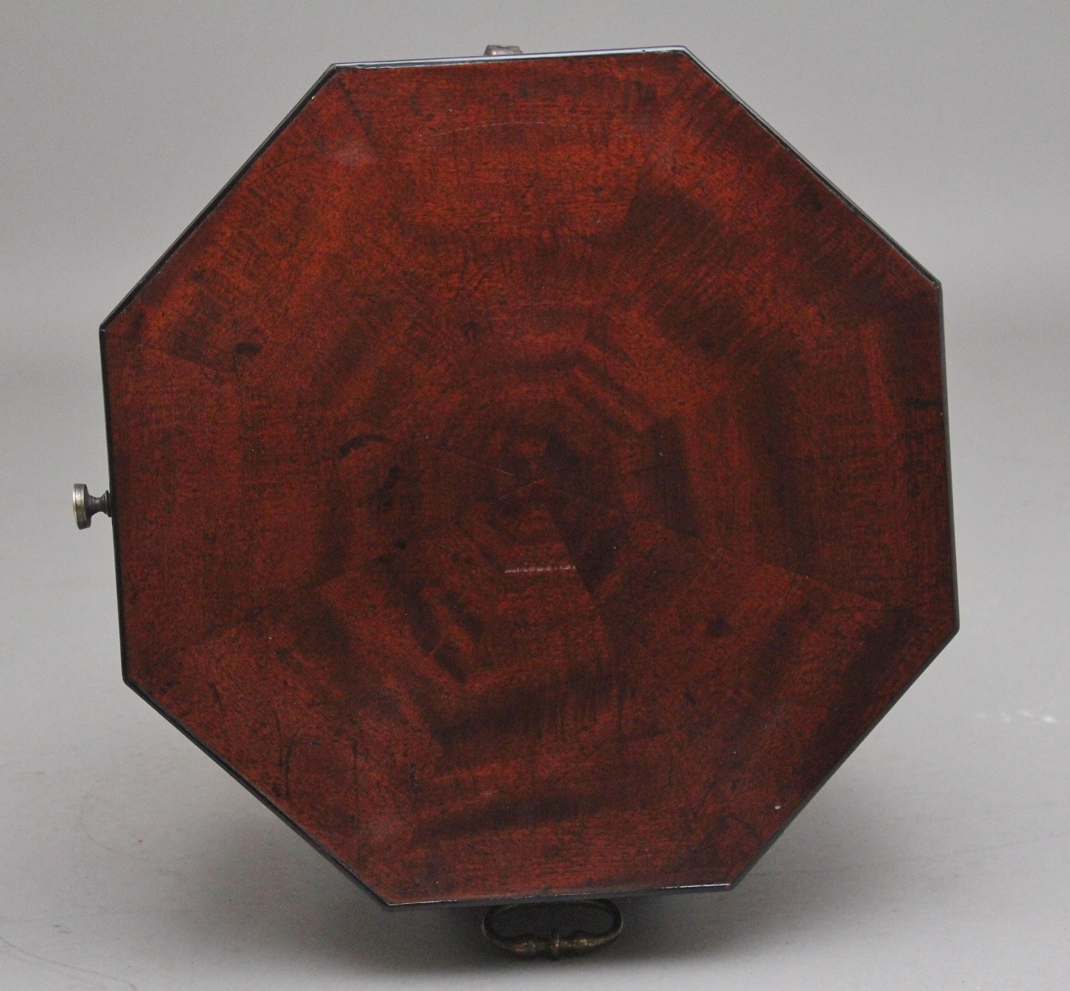 18th Century Mahogany Octagon Shaped Wine Cooler 1