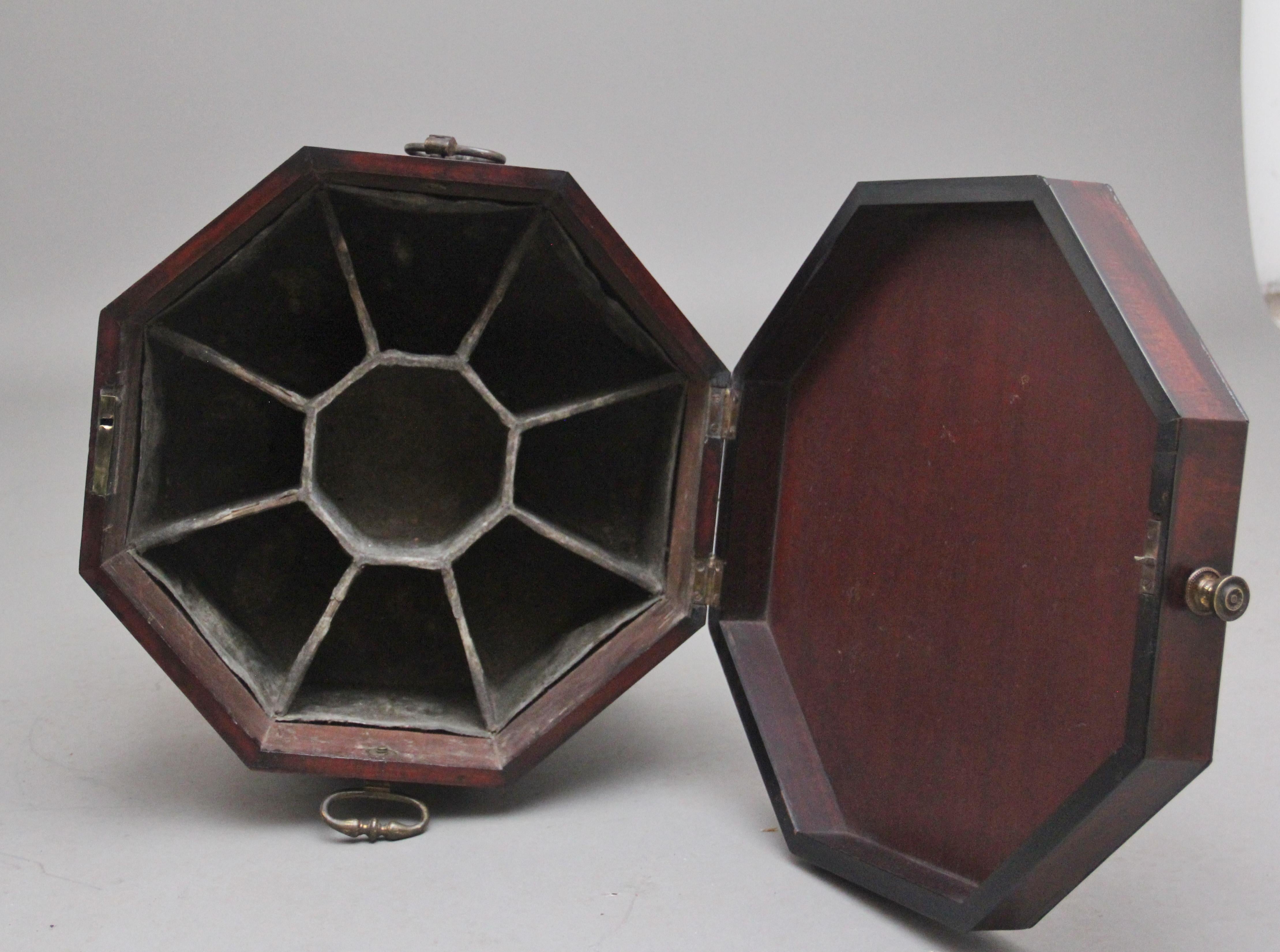 18th Century Mahogany Octagon Shaped Wine Cooler 2
