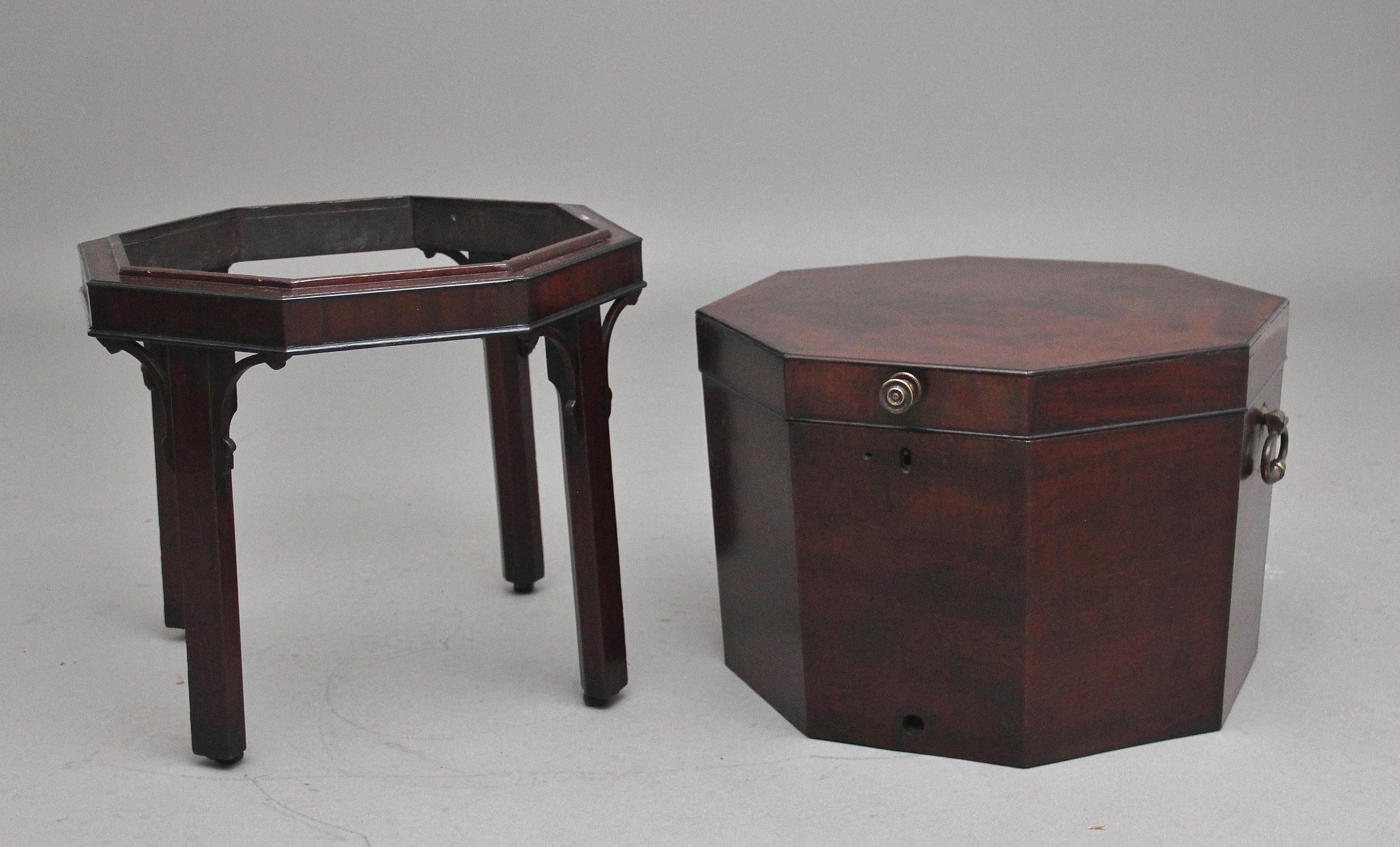 18th Century Mahogany Octagon Shaped Wine Cooler 3