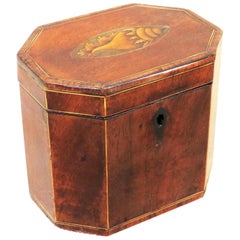 18th Century Mahogany Octagonal Shaped Antique Tea Caddy