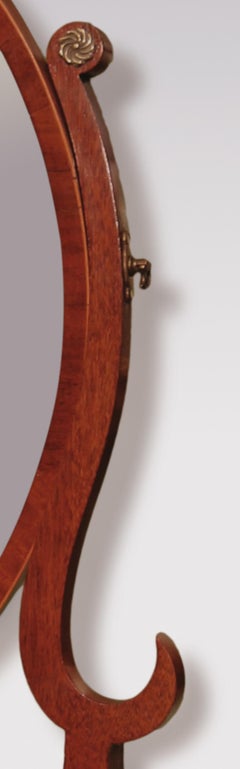 18th Century Mahogany Oval Toilet Mirror