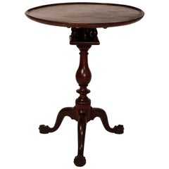 18th Century Mahogany Philadelphia Chippendale Claw and Ball Foot Candle Stand