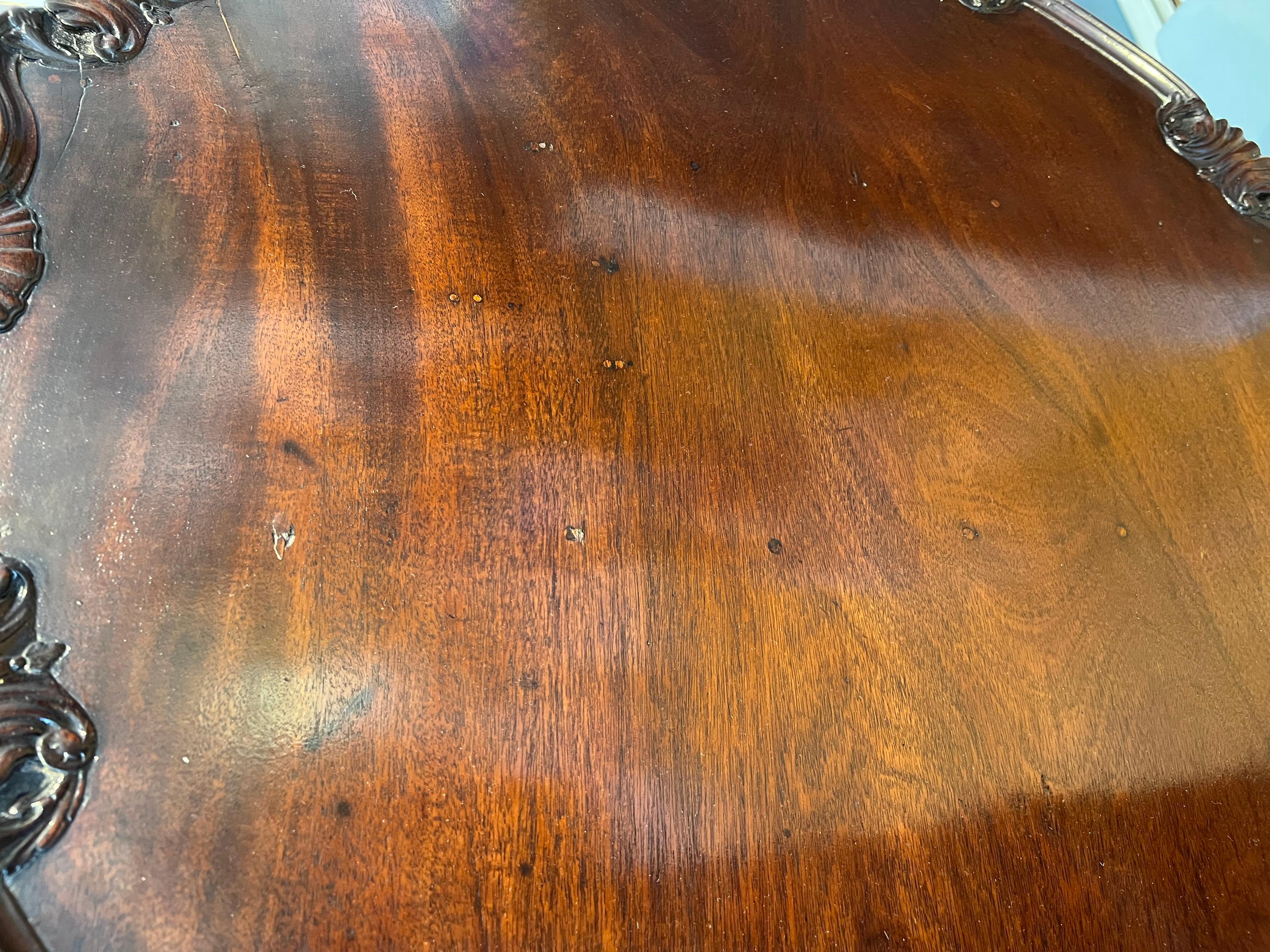 18th Century Mahogany Pie Crust Tea Table In Good Condition For Sale In Wiscasset, ME