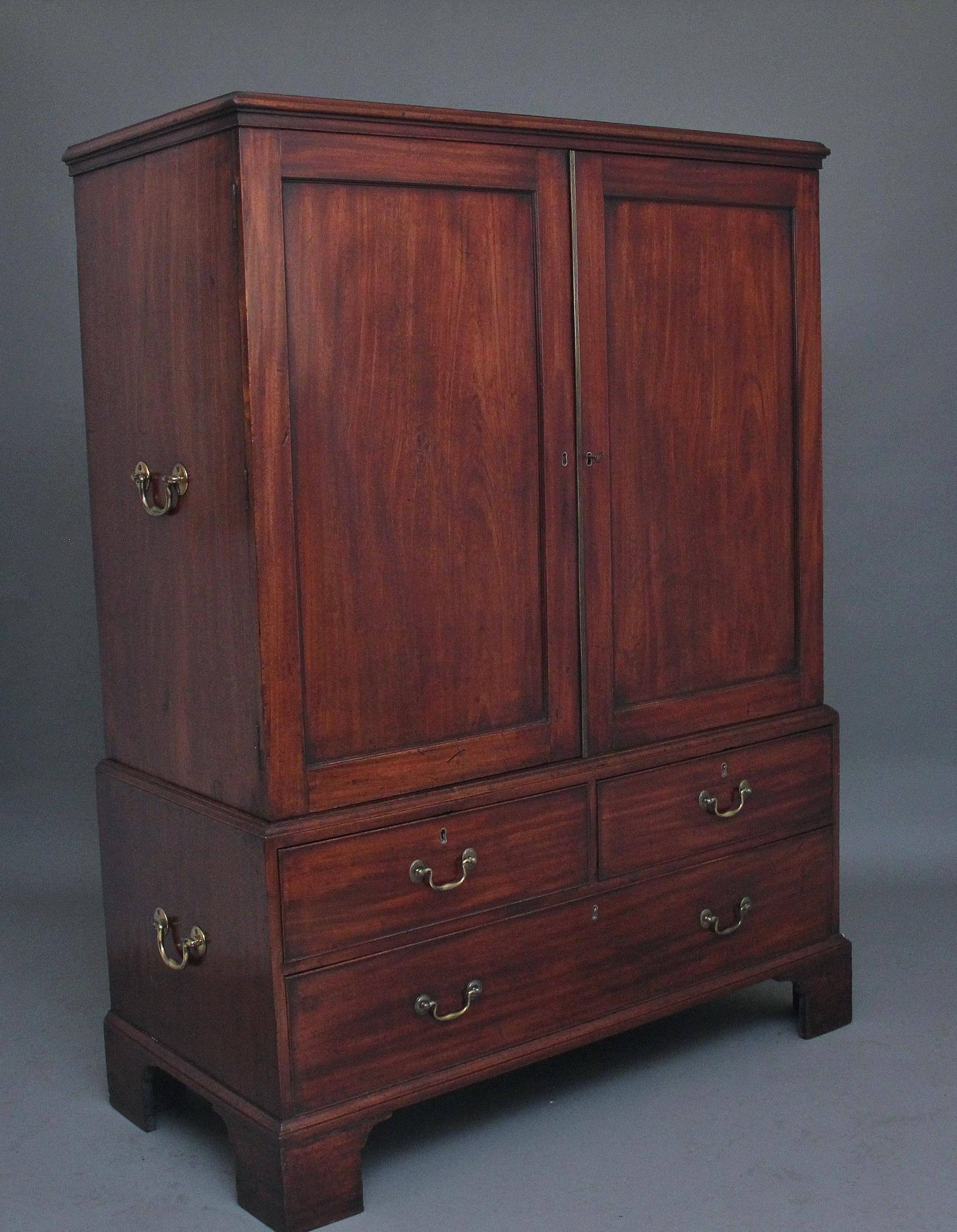 British 18th Century mahogany press cupboard 