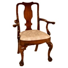 18th Century Mahogany Queen Anne Armchair