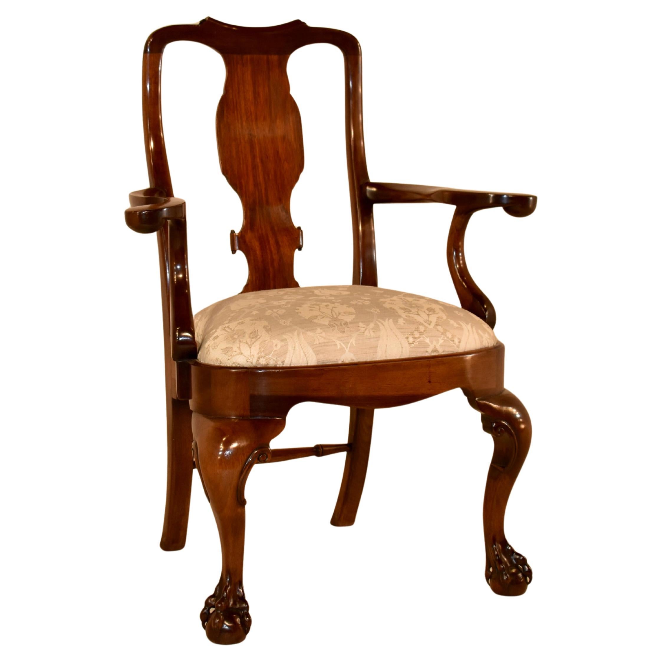 18th Century Mahogany Queen Anne Armchair