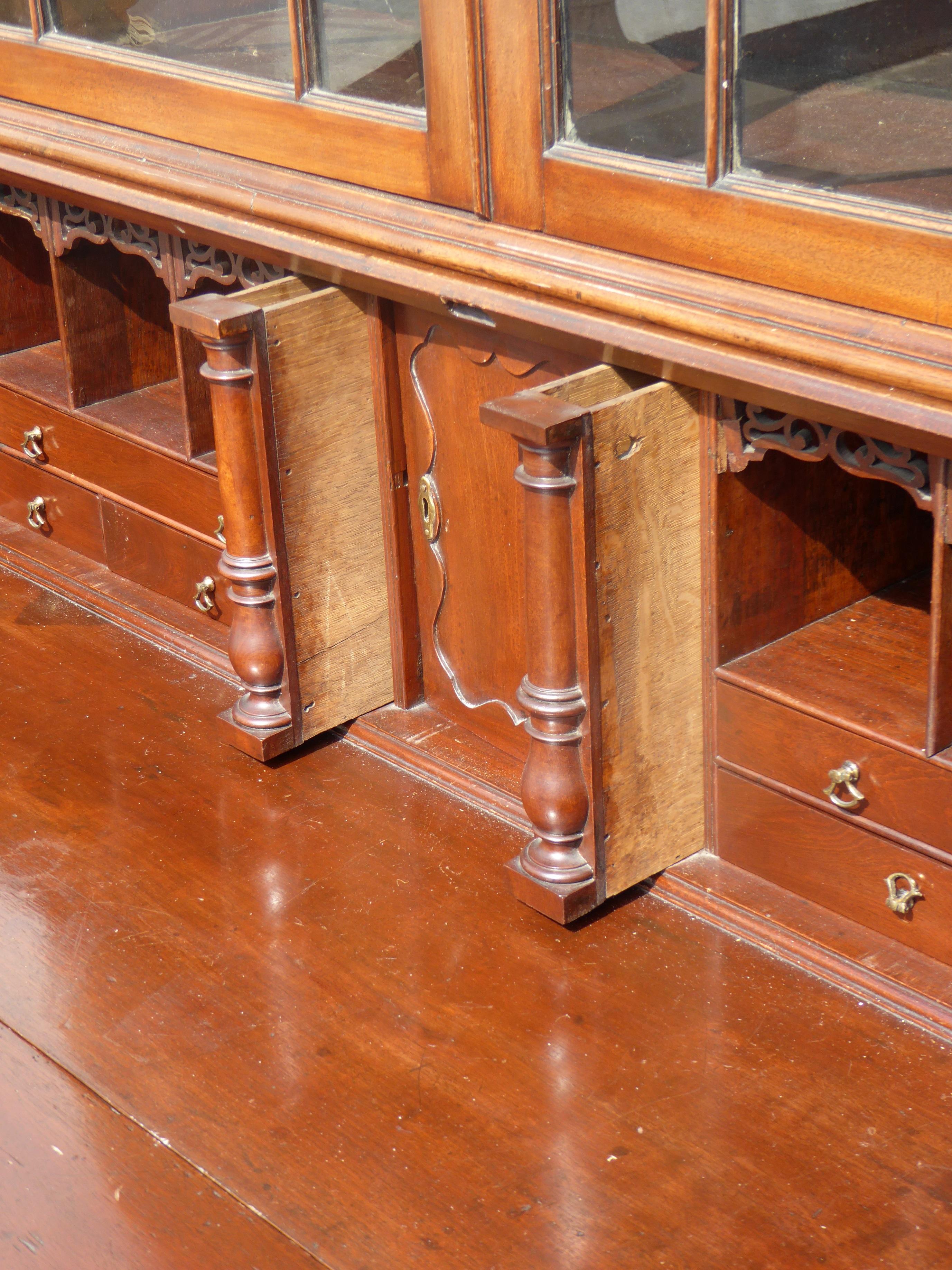 George III 18th Century Mahogany Secretary Bookcase