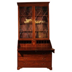 18th Century Mahogany Secretary With Bookcase-england