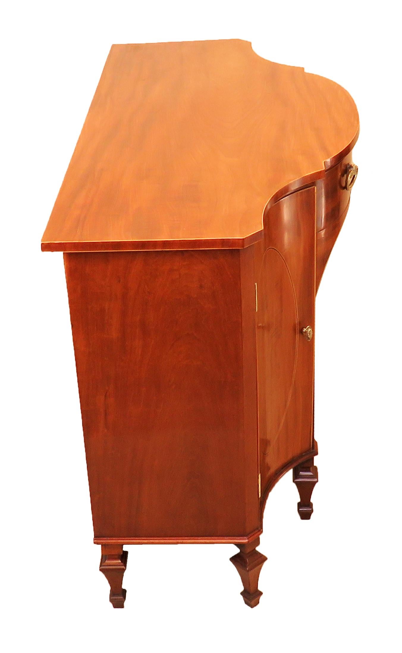 18th Century Mahogany Serpentine Dressing Table Side Cabinet 1