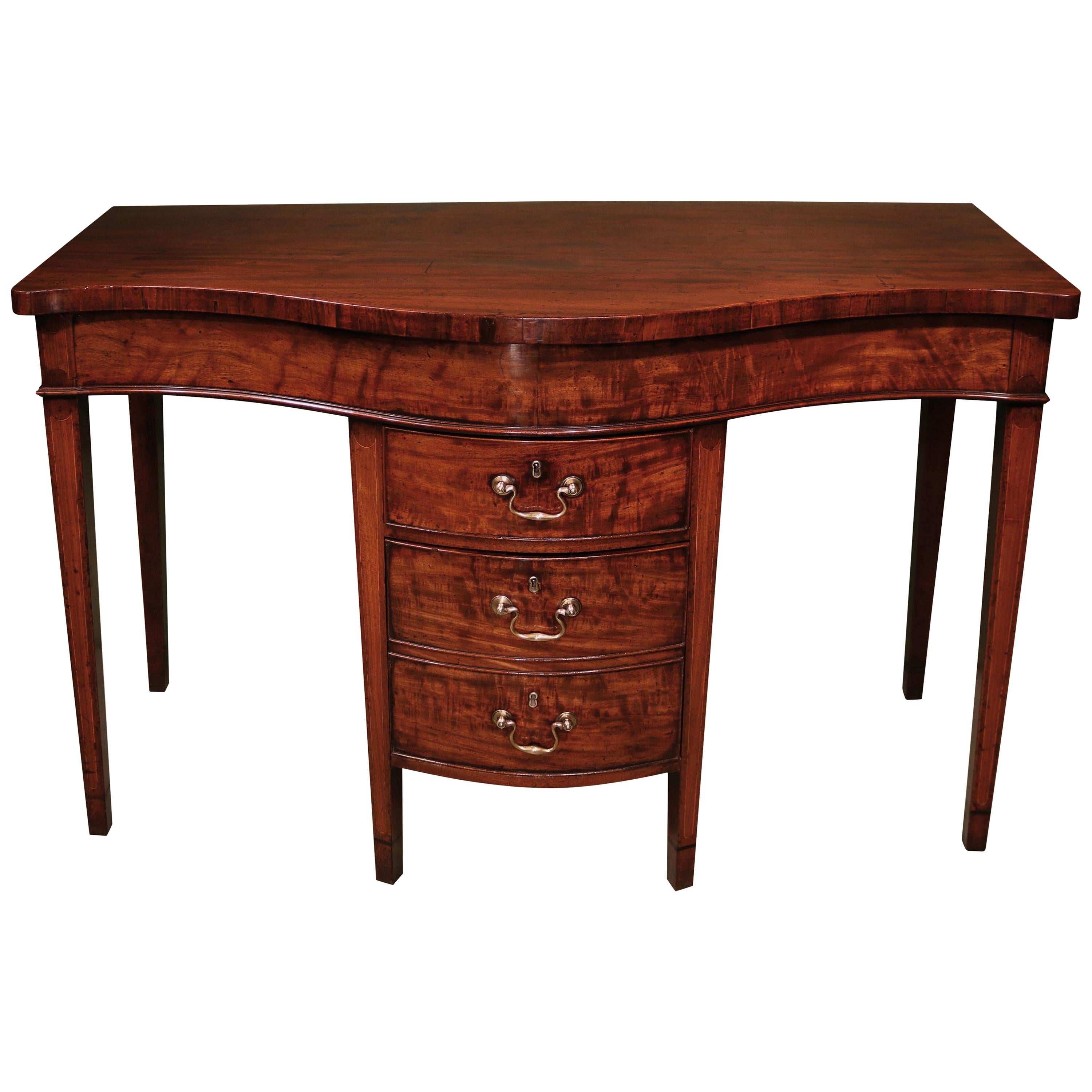 18th Century Mahogany Serpentine Serving Table For Sale
