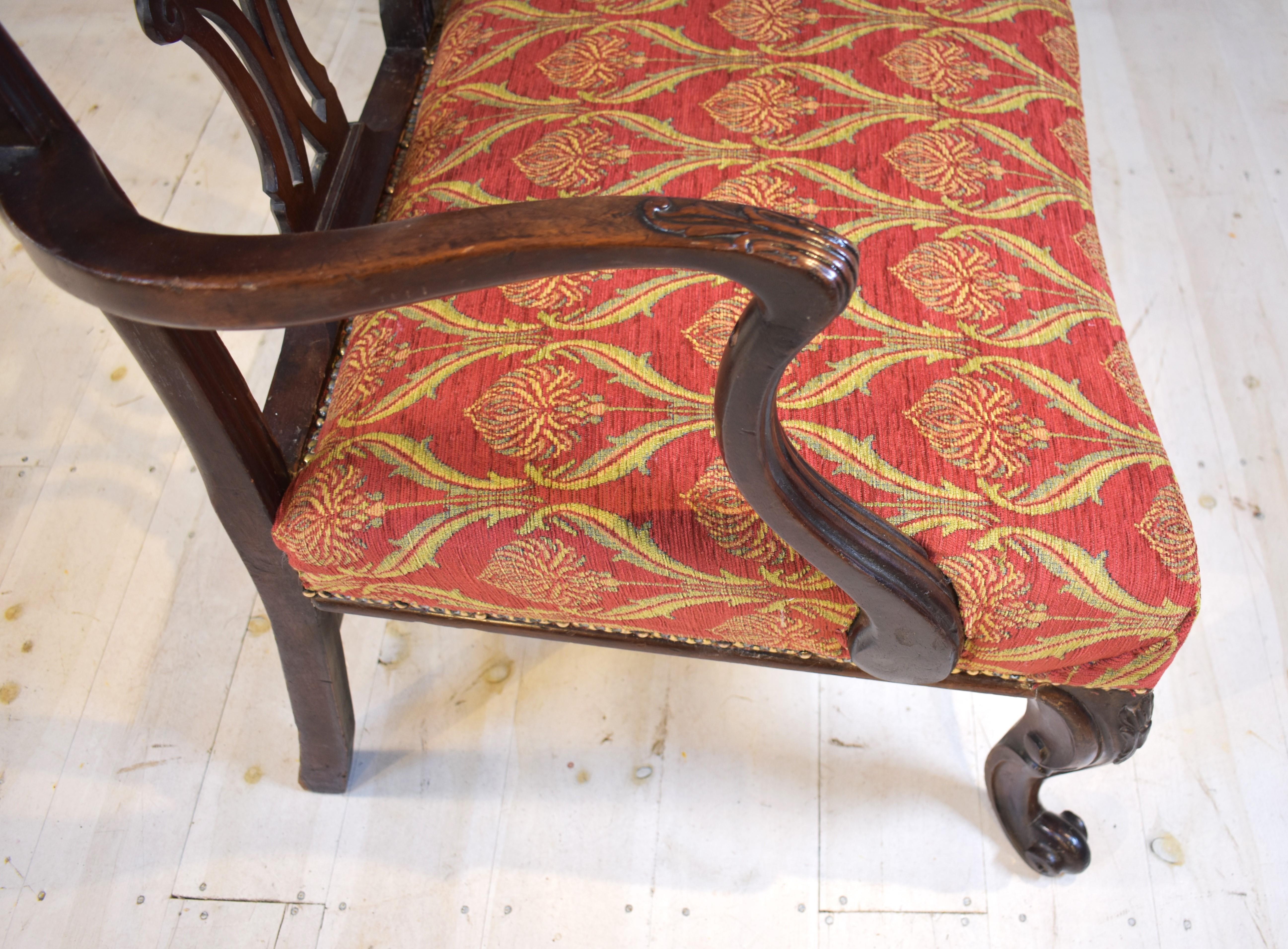 18th century mahogany settee For Sale 7