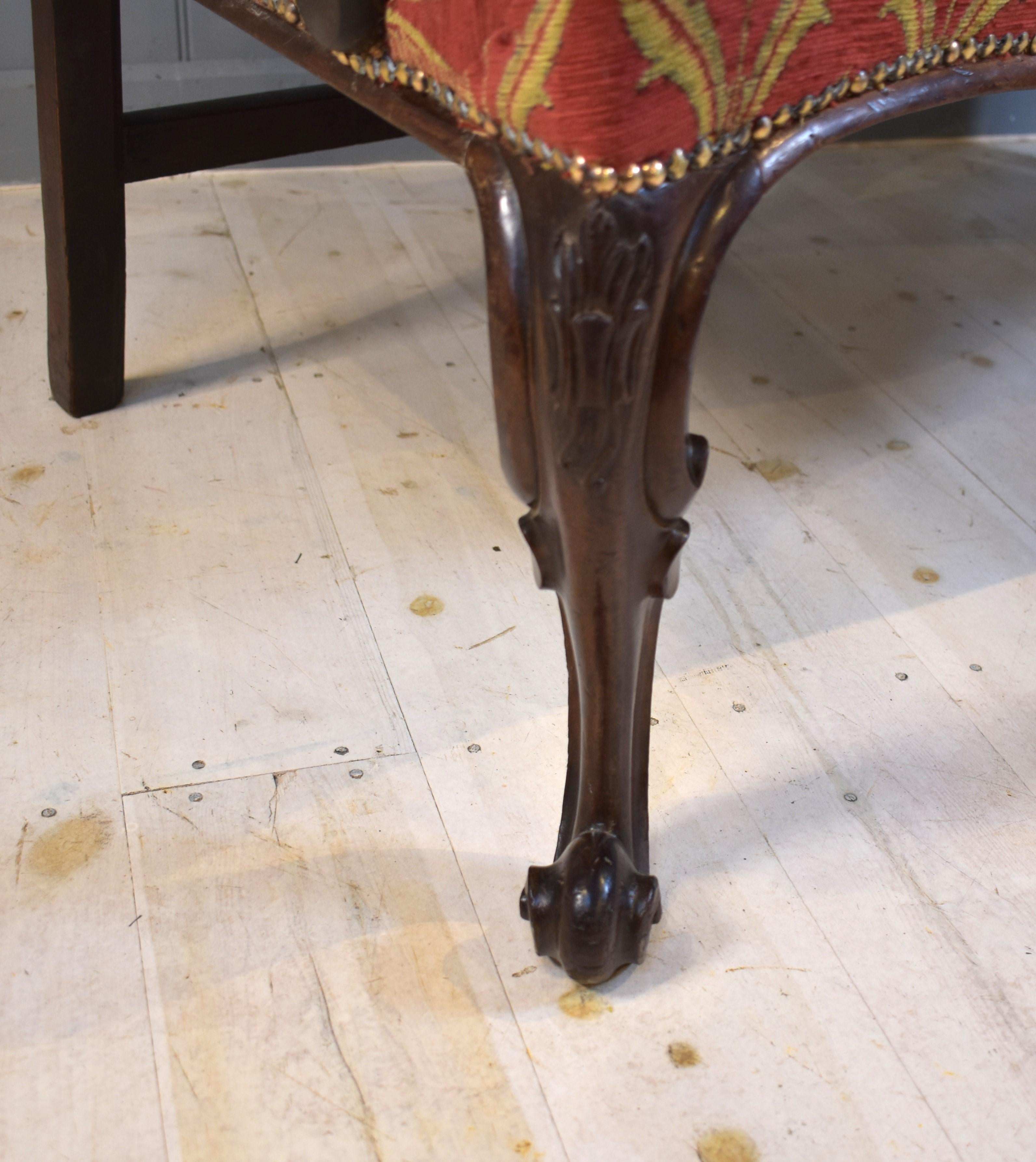 18th century mahogany settee For Sale 8