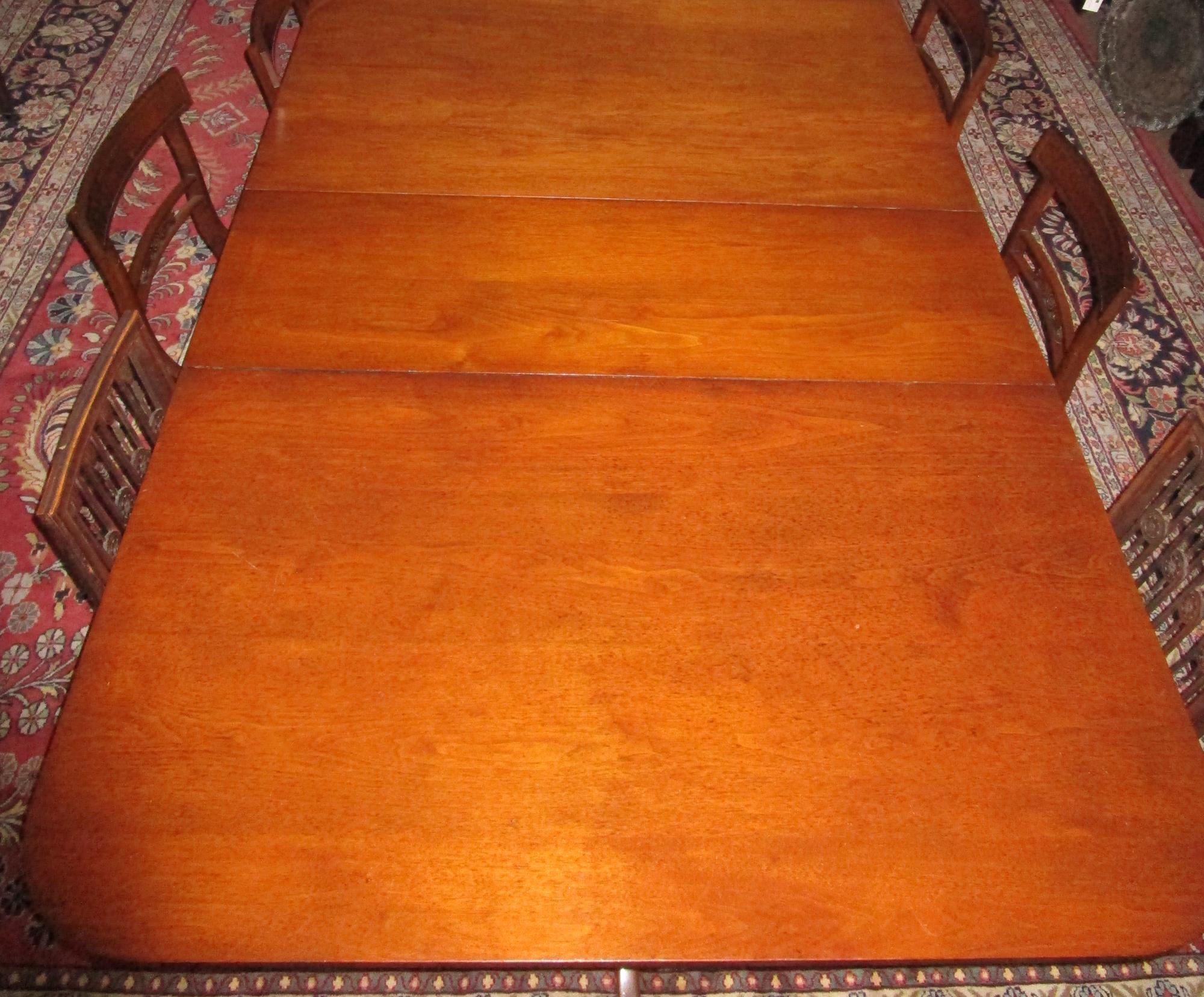 18th century Four Pedestal Mahogany Sheraton Monumental Sized Dining Table  For Sale 1