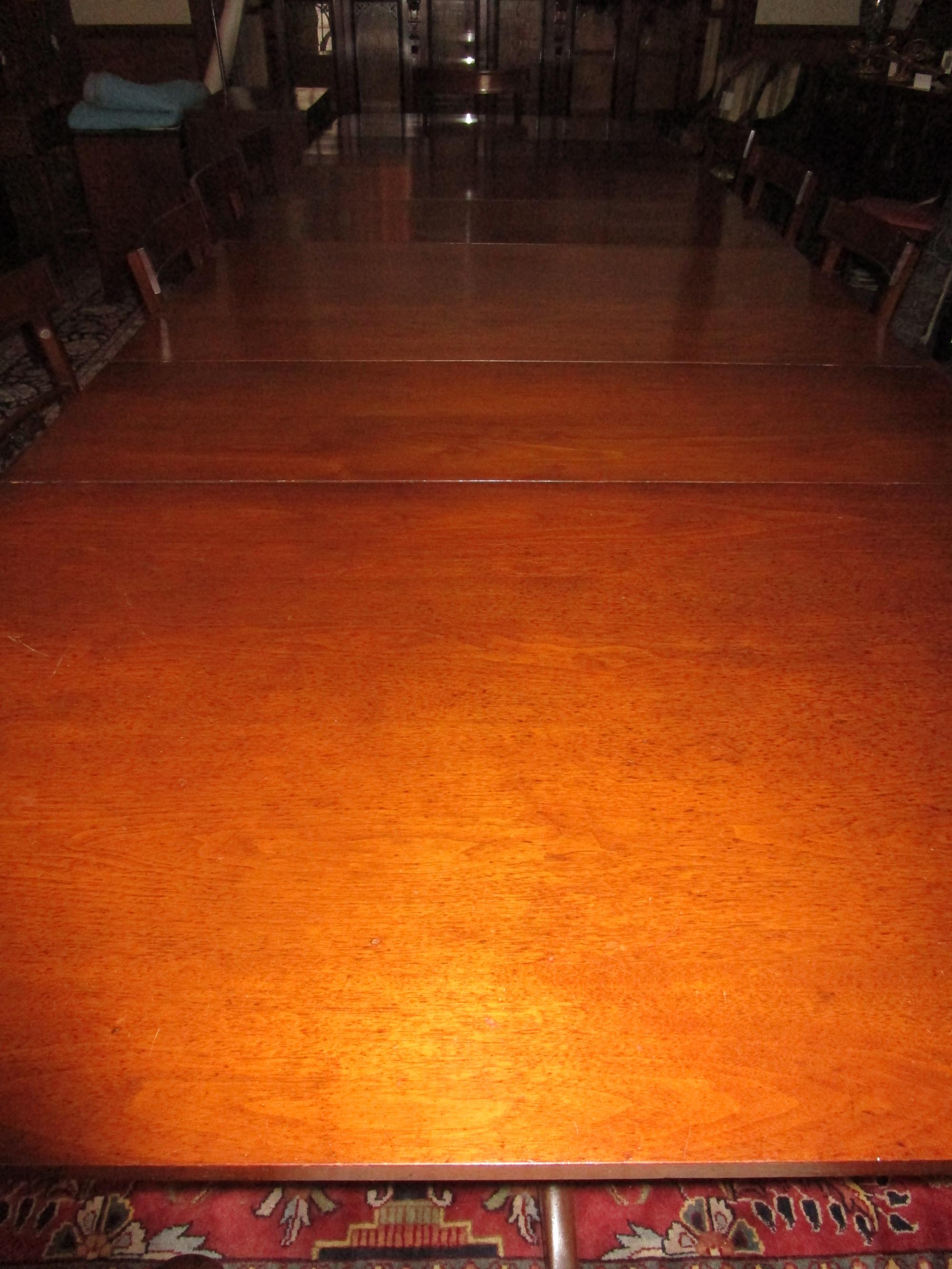 18th century Four Pedestal Mahogany Sheraton Monumental Sized Dining Table  For Sale 2