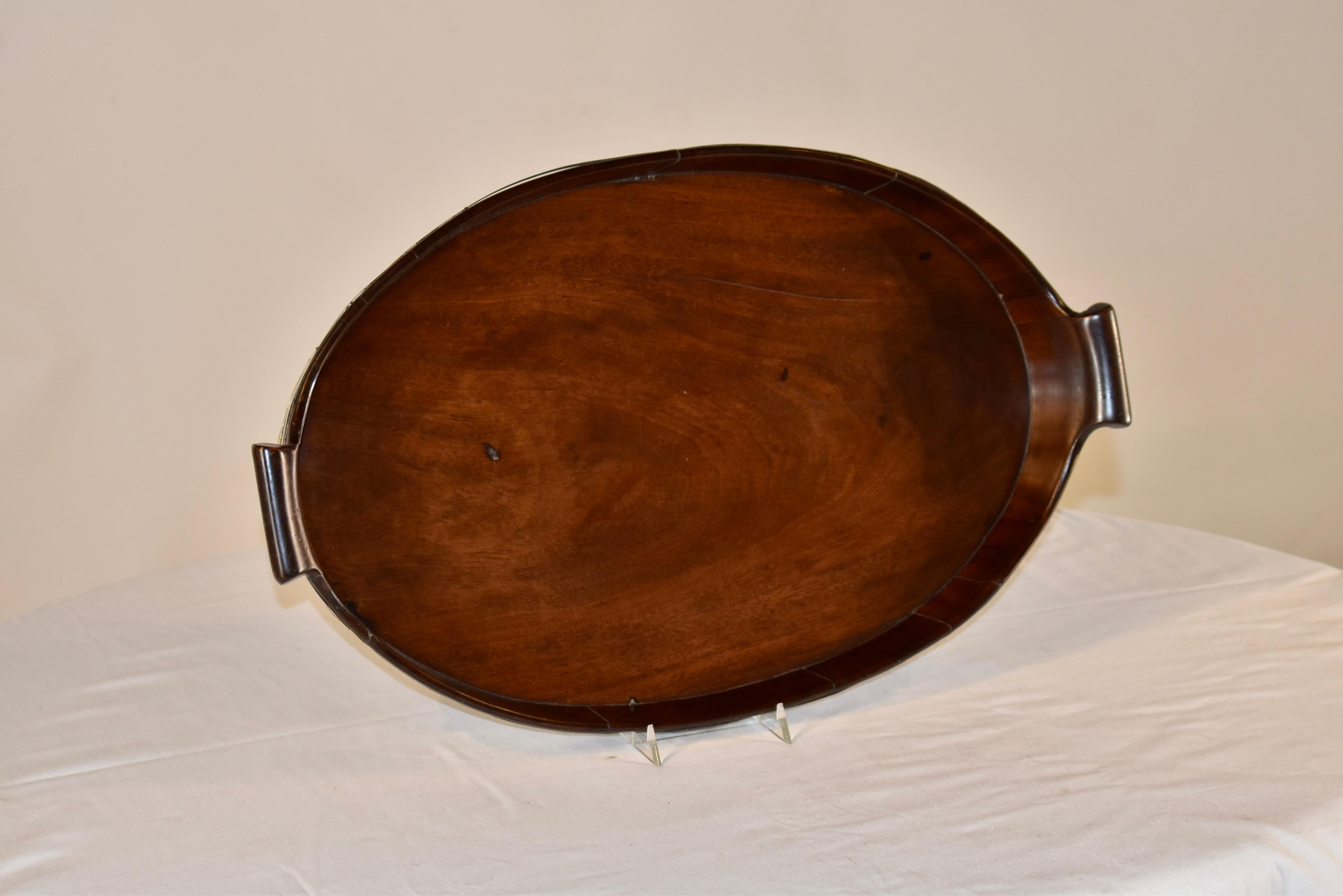 18th Century Mahogany Strapped Tray In Good Condition For Sale In High Point, NC
