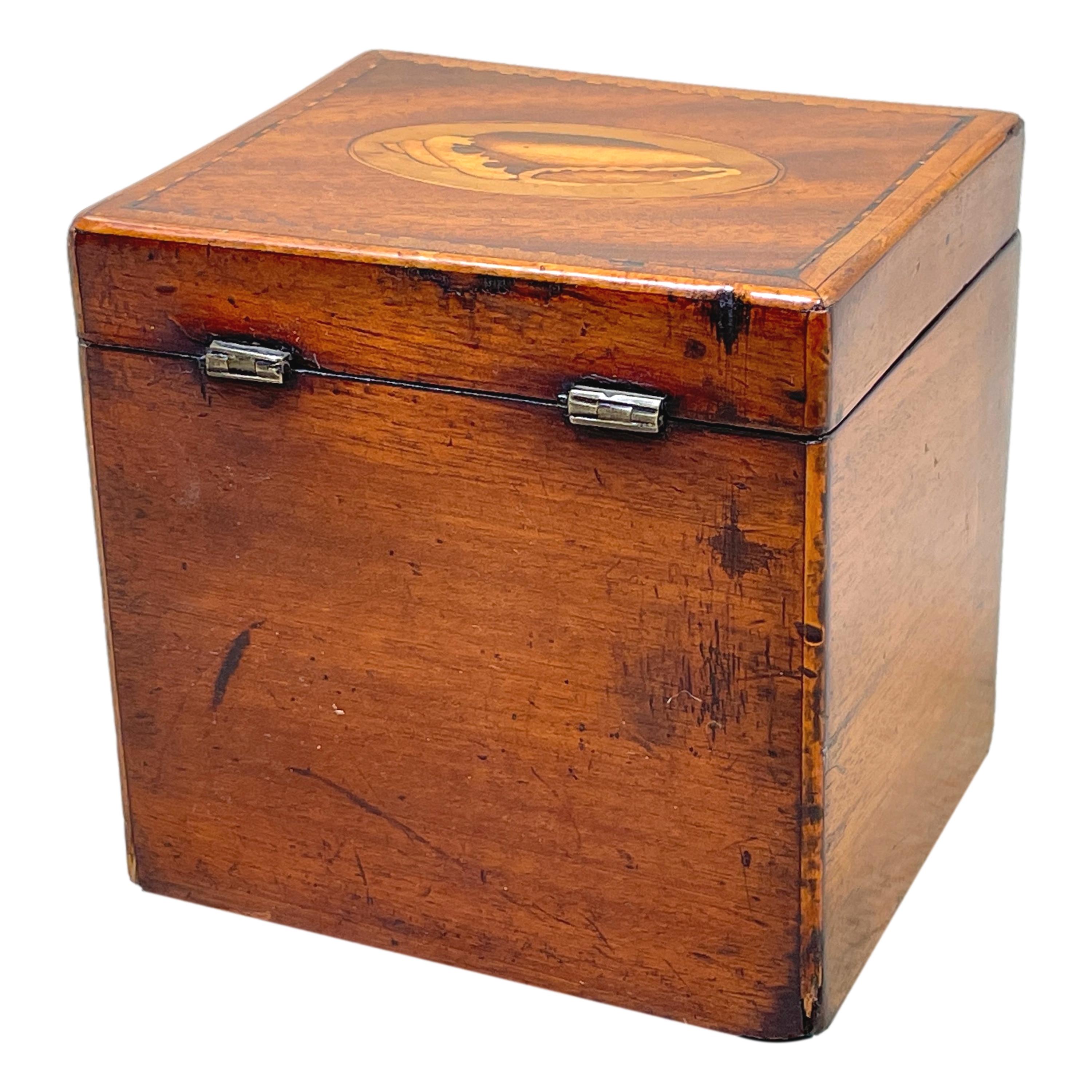 Georgian 18th Century Mahogany Tea Caddy For Sale