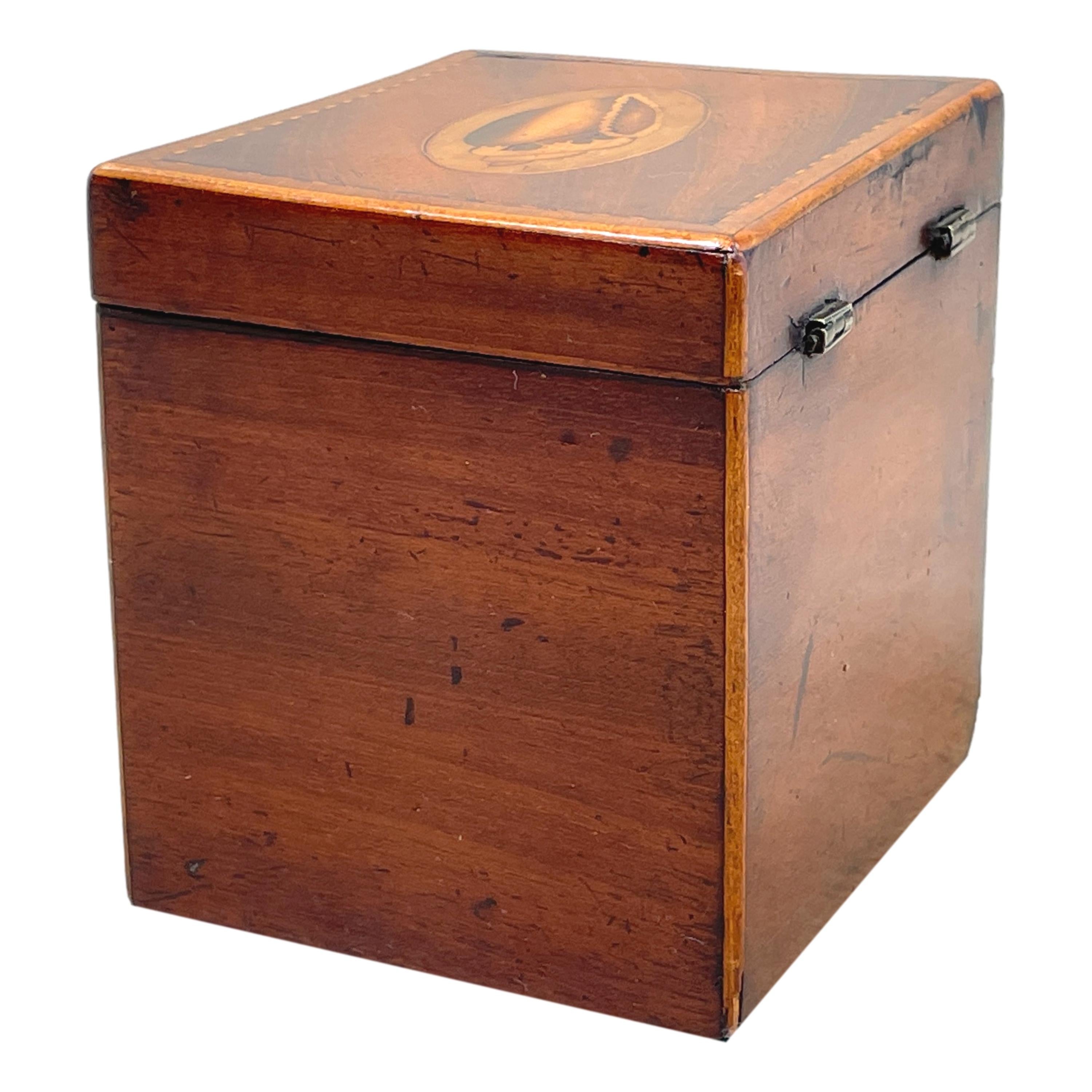 18th Century Mahogany Tea Caddy In Good Condition For Sale In Bedfordshire, GB