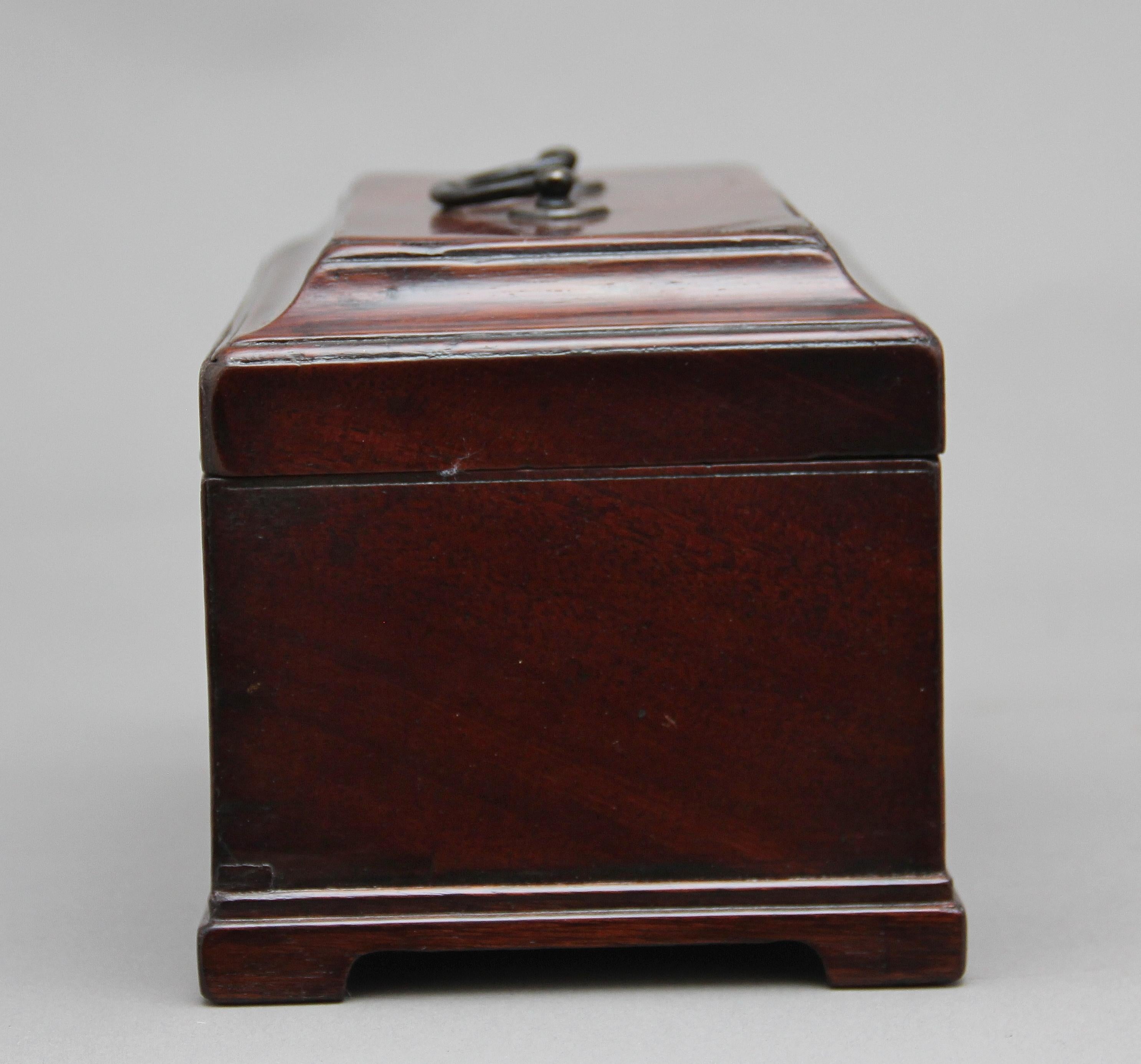 18th Century Mahogany Tea Caddy For Sale 2