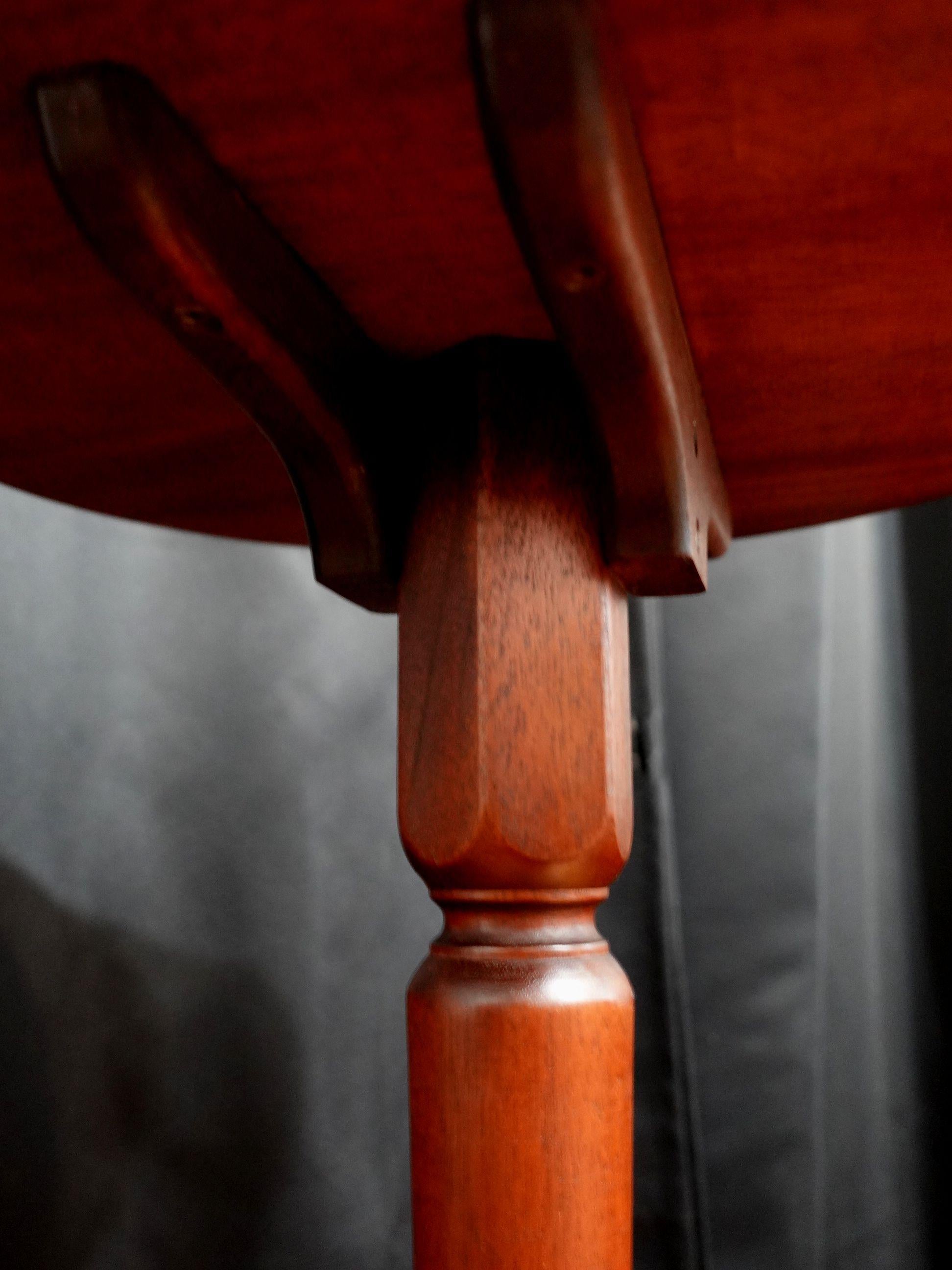 Wood 18th Century Mahogany Tripod Candle Stand For Sale
