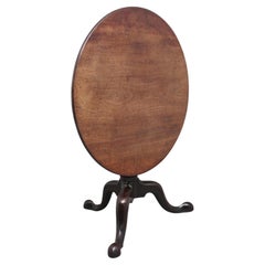 18th Century Mahogany Tripod Table with a Carved Column