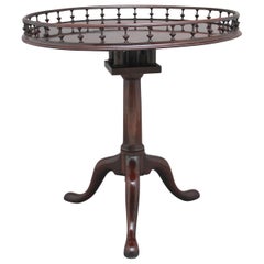 18th Century Mahogany Tripod Table with Decorative Gallery