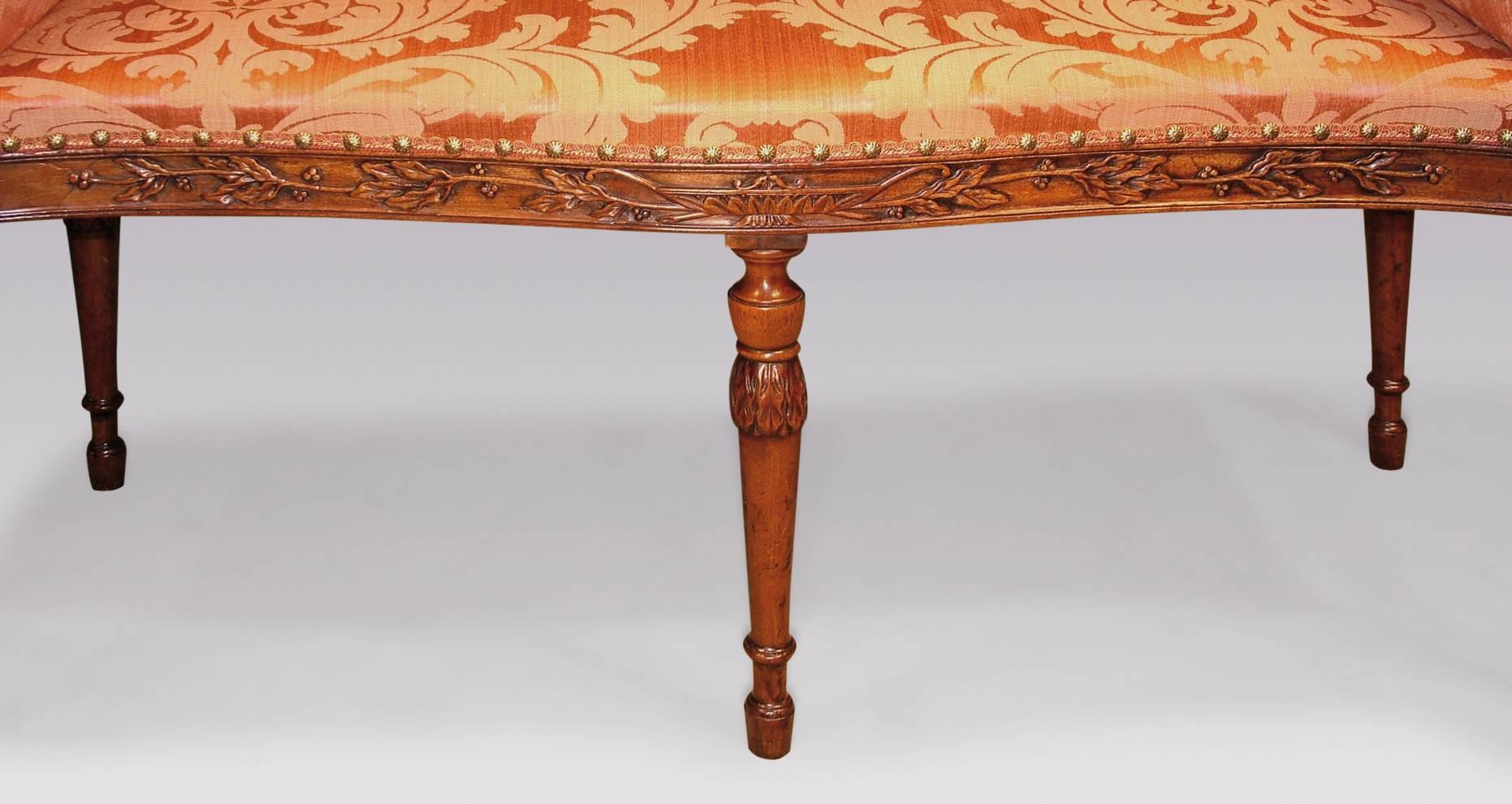 Adam Style 18th Century Mahogany Window Seat For Sale