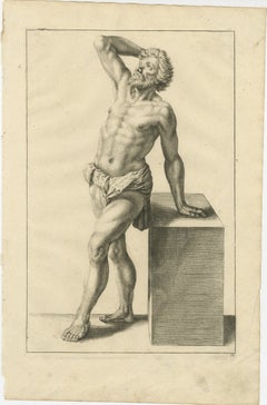 18th Century Male Nude Academic Figure Study after Gérard de Lairesse, c1745