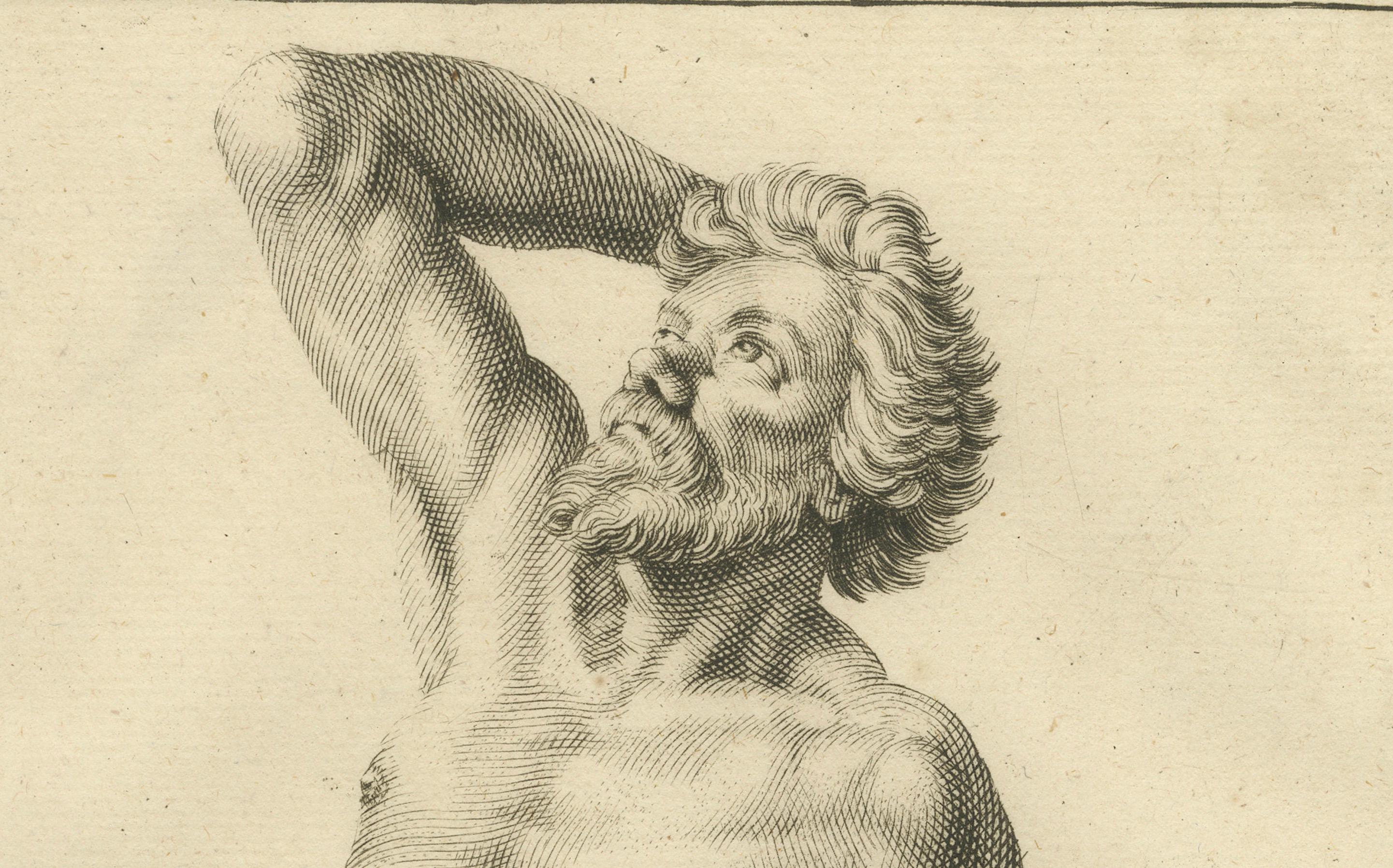18th Century Male Nude Academic Figure Study after Gérard de Lairesse, c1745