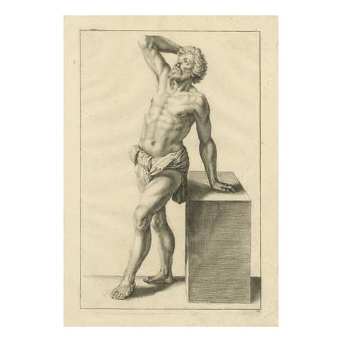 18th Century Male Nude Academic Figure Study after Gérard de Lairesse, c1745
