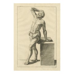 18th Century Male Nude Academic Figure Study after Gérard de Lairesse, c1745