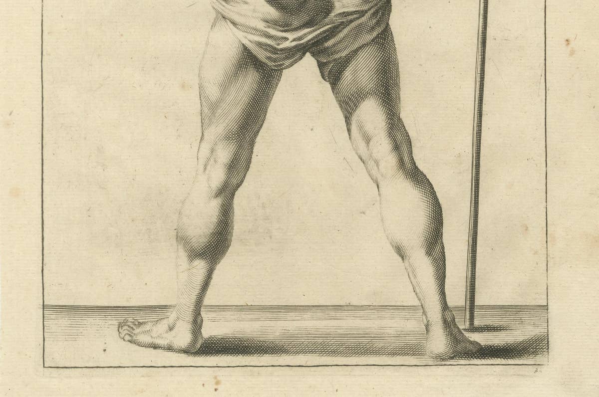 18th Century Male Nude Back View Academic Figure Study after de Lairesse c1745
