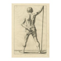 18th Century Male Nude Back View Academic Figure Study after de Lairesse c1745 18th Century Male Nude Back View Academic Figure Study after de Lairesse c1745