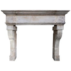 18th Century Mantle of French Limestone in Style of Louis XIII