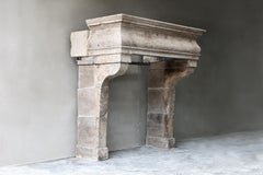 18th Century Mantle Surround in Style of Louis XIII of French Limestone