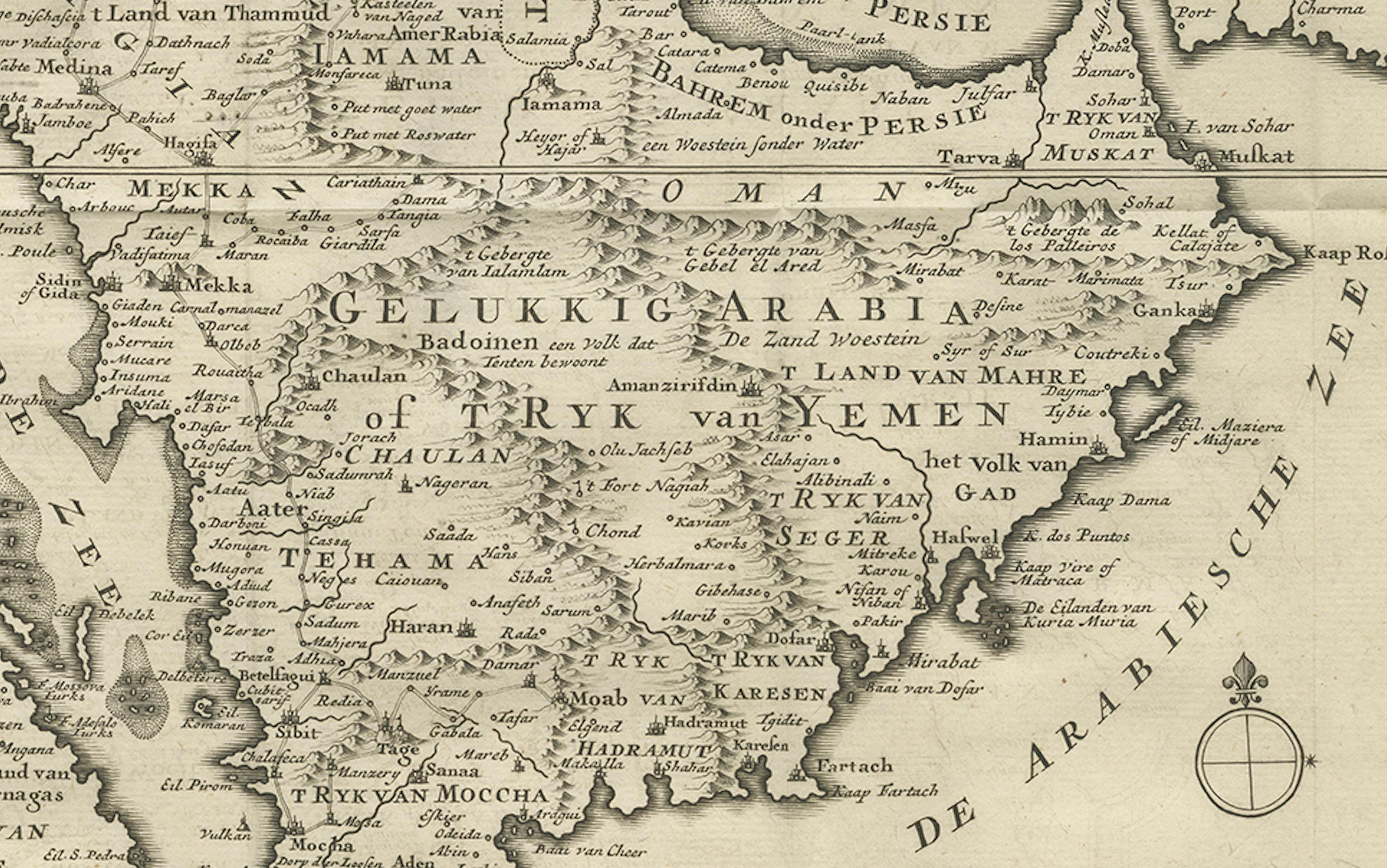 Karte von Arabien aus dem 18. Jahrhundert - Tirion, Amsterdam um 1730 (Niederländisch) im Angebot
