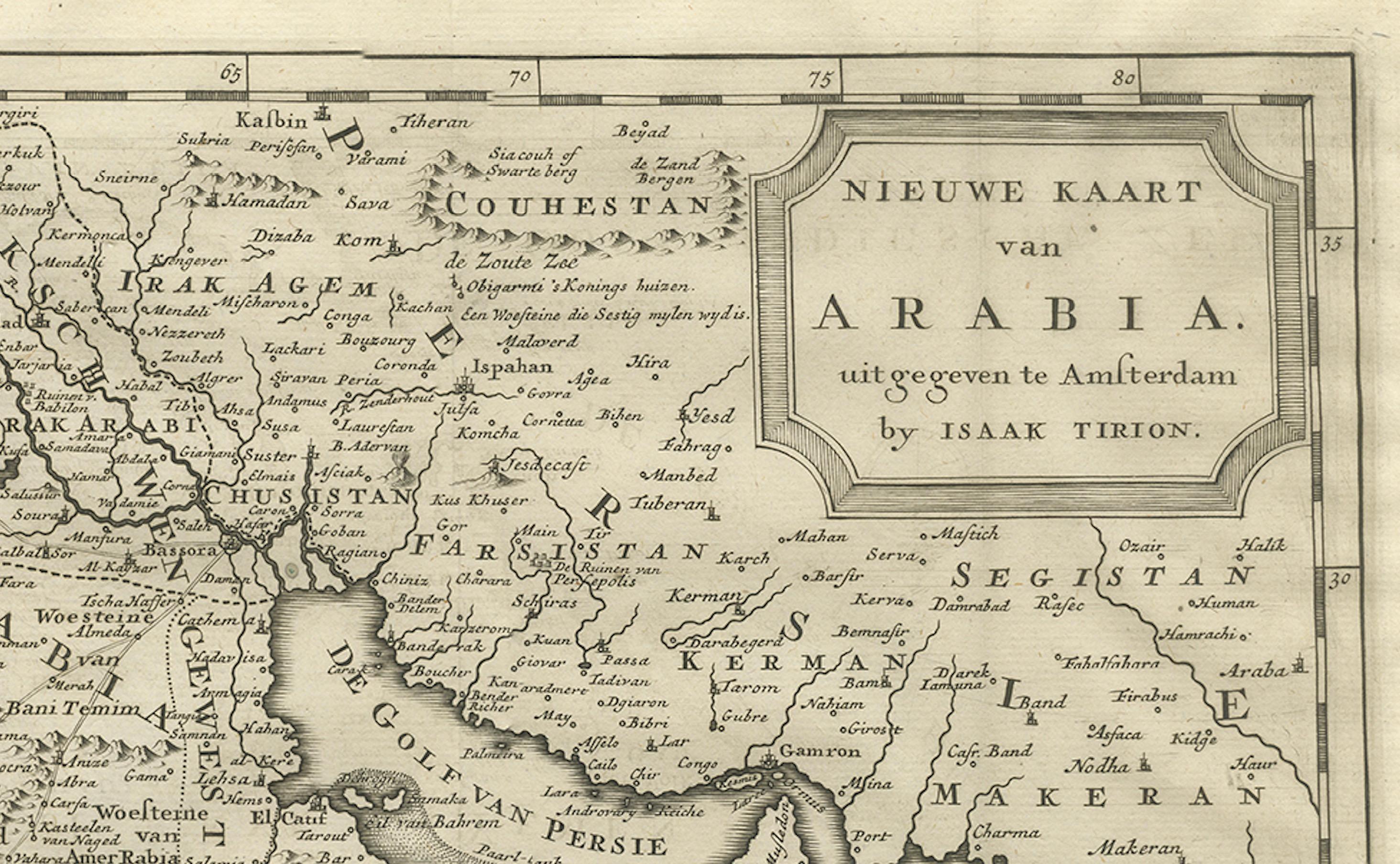 Karte von Arabien aus dem 18. Jahrhundert - Tirion, Amsterdam um 1730 (Graviert) im Angebot