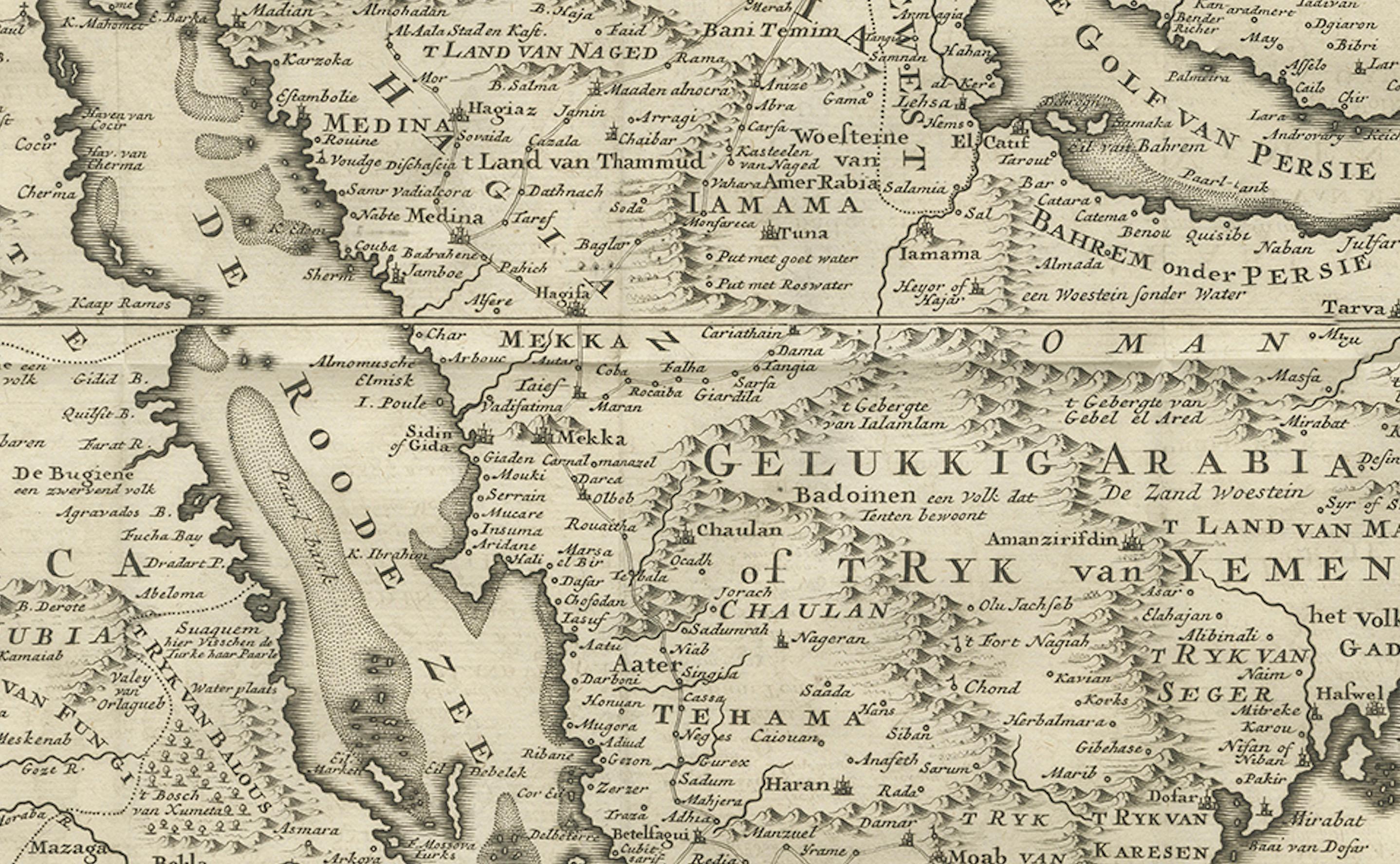 Karte von Arabien aus dem 18. Jahrhundert - Tirion, Amsterdam um 1730 im Angebot 1