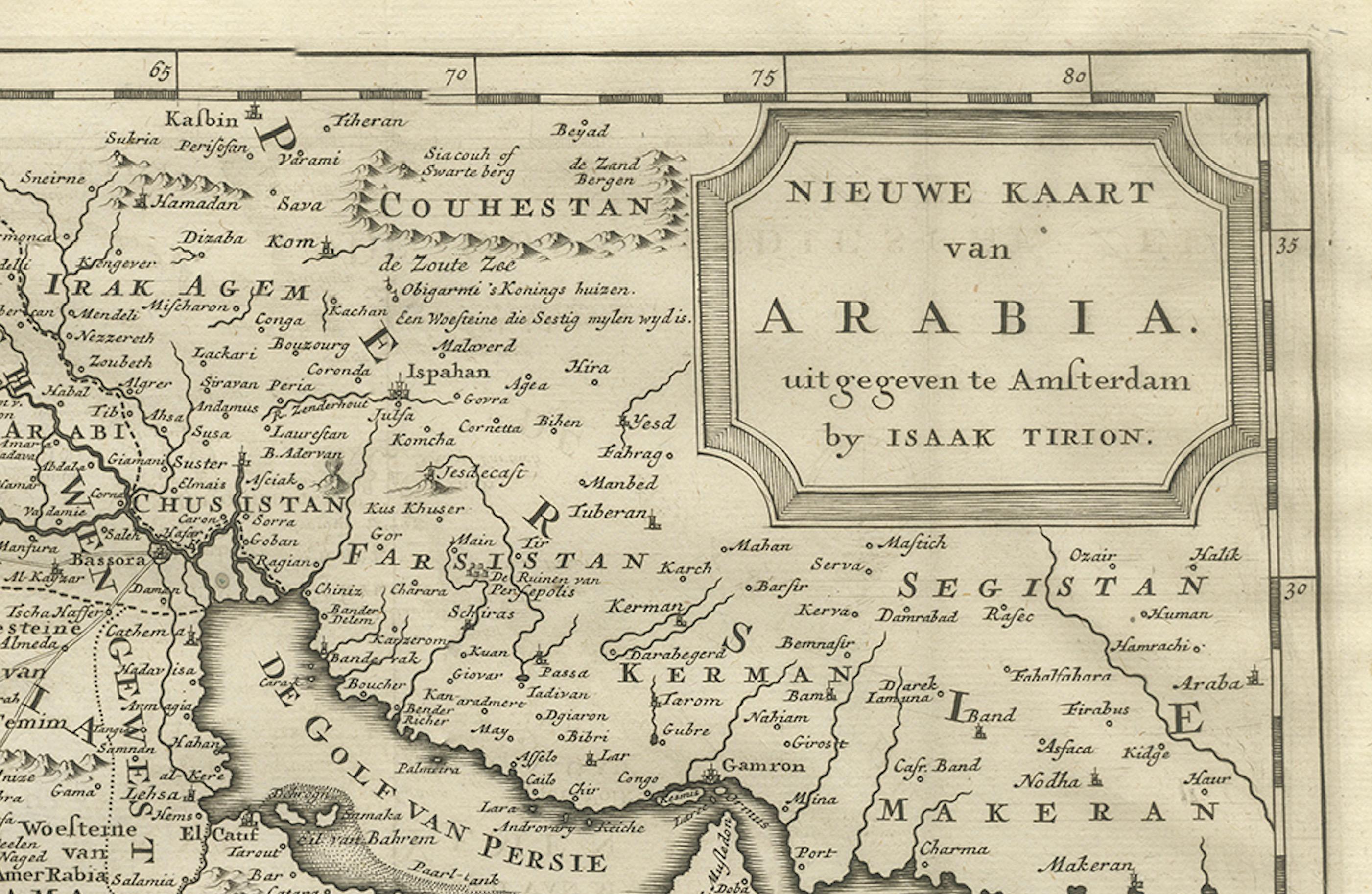 Karte von Arabien aus dem 18. Jahrhundert - Tirion, Amsterdam um 1730 im Angebot 2