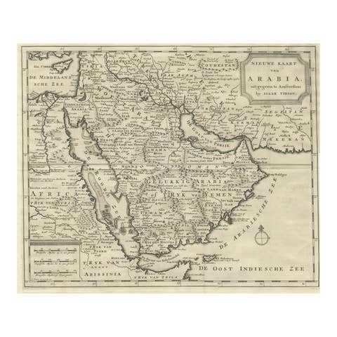 18th Century Map of Arabia – Tirion, Amsterdam c.1730