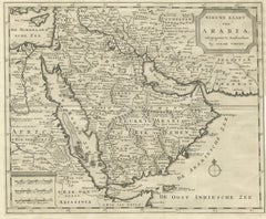 Carte d'Arabie du XVIIIe siècle - Tirion, Amsterdam c.1730