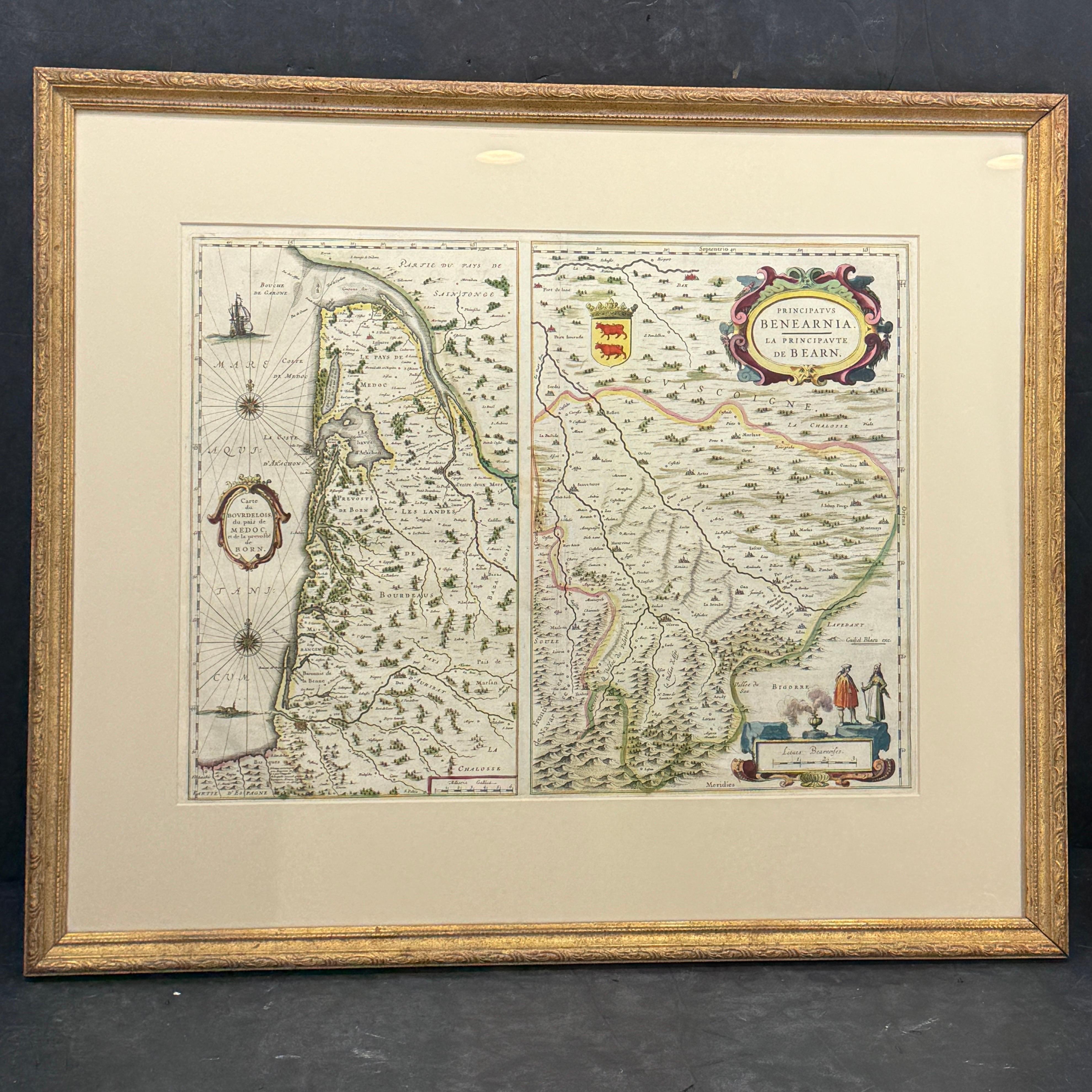 Mappa del XVIII secolo della regione francese dei Pirenei in vendita 2