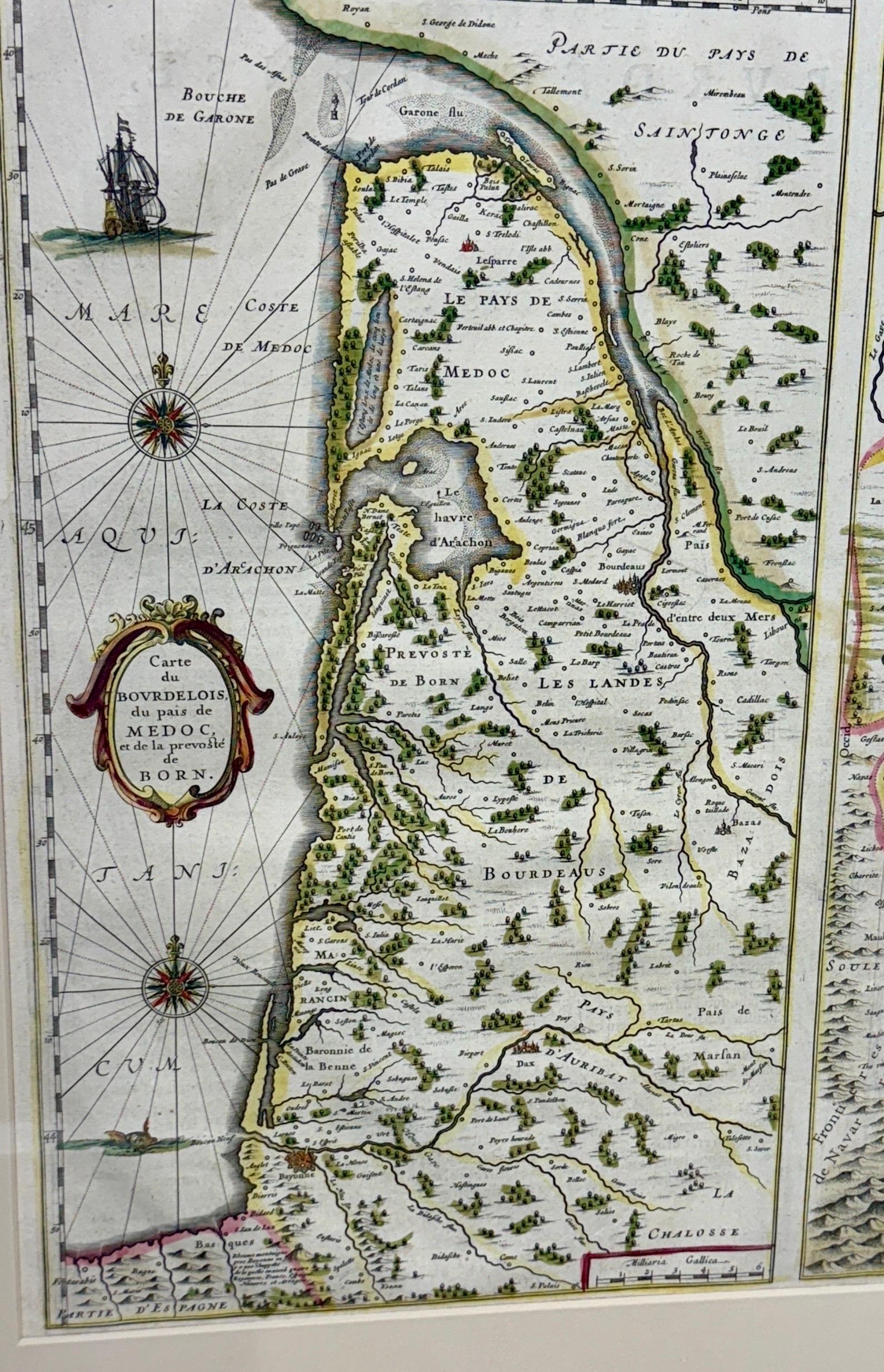 Mappa del XVIII secolo della regione francese dei Pirenei in vendita 1