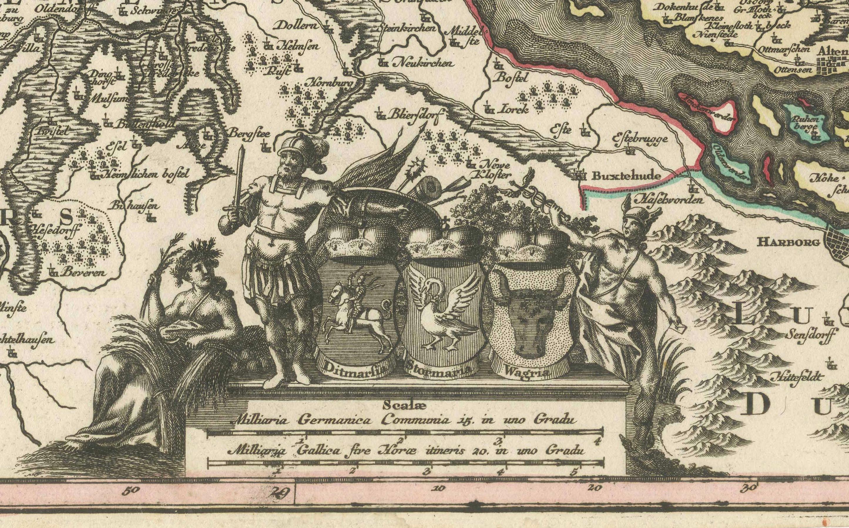 Carte du 18e siècle du Holstein et des duchés environnants par les Homann Heirs en vente 4
